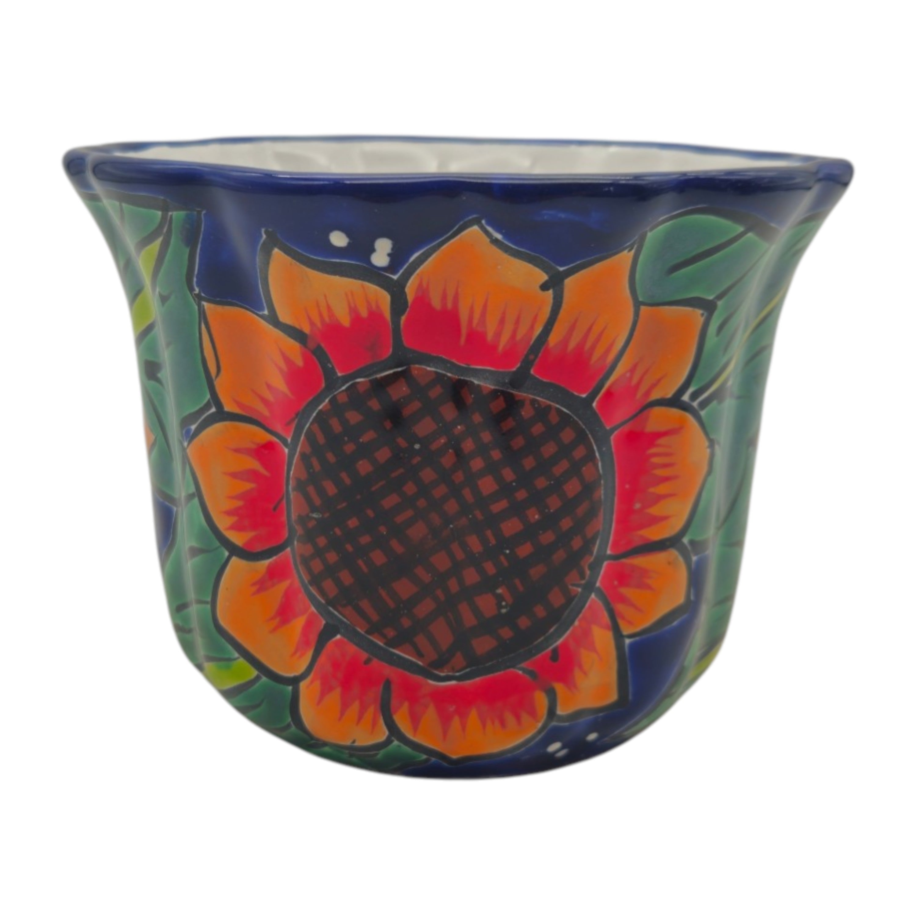 Mexican Talavera Sunflower Pot | Handmade Ceramic Planter