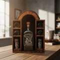Mexican Tequila Decanter Set | 6 Shot Glasses & Wooden Display