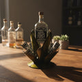 Mexican Tequila Decanter Set | Agave Metal Bar Display