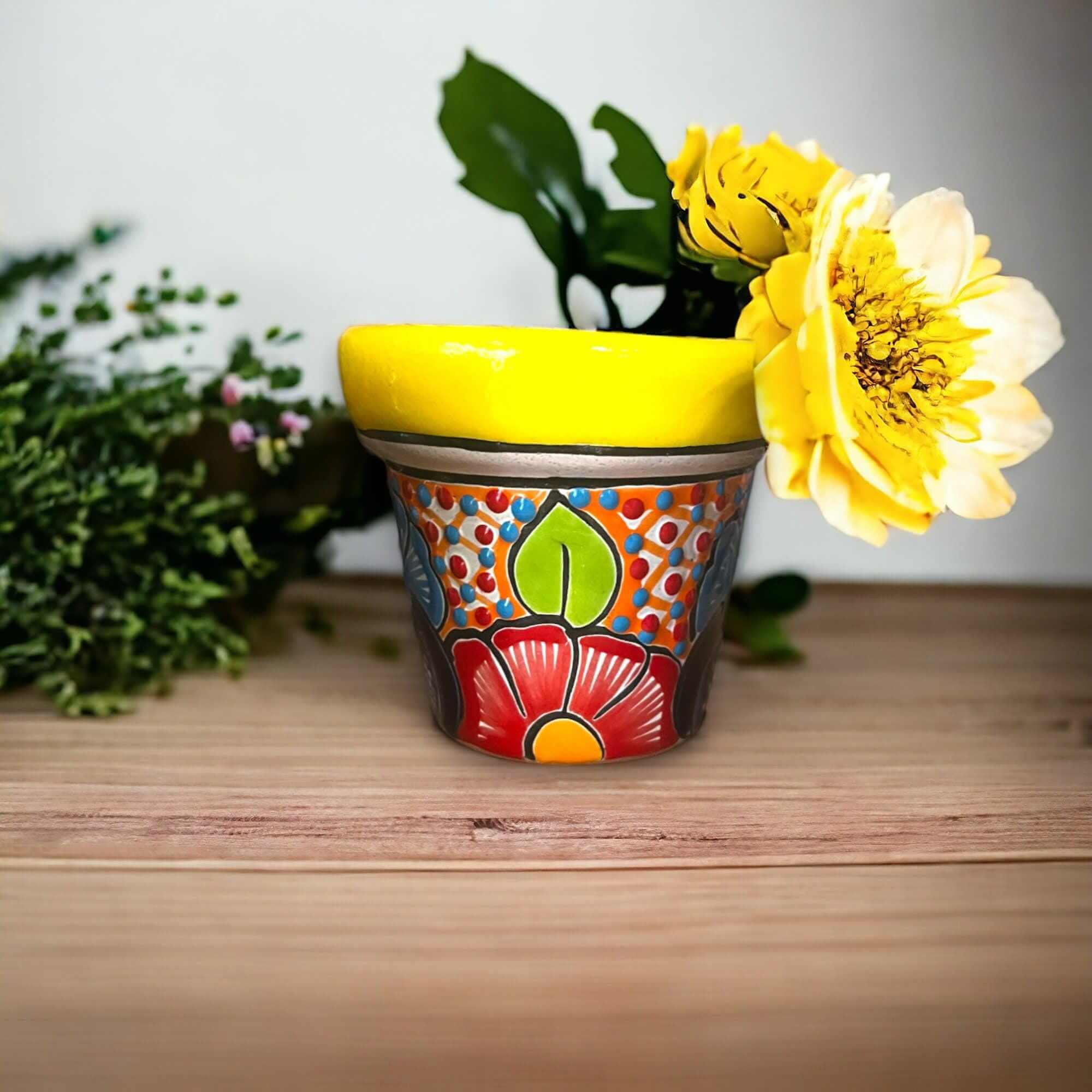 Mini Talavera Flower Pot Set | Colorful Mexican Planters