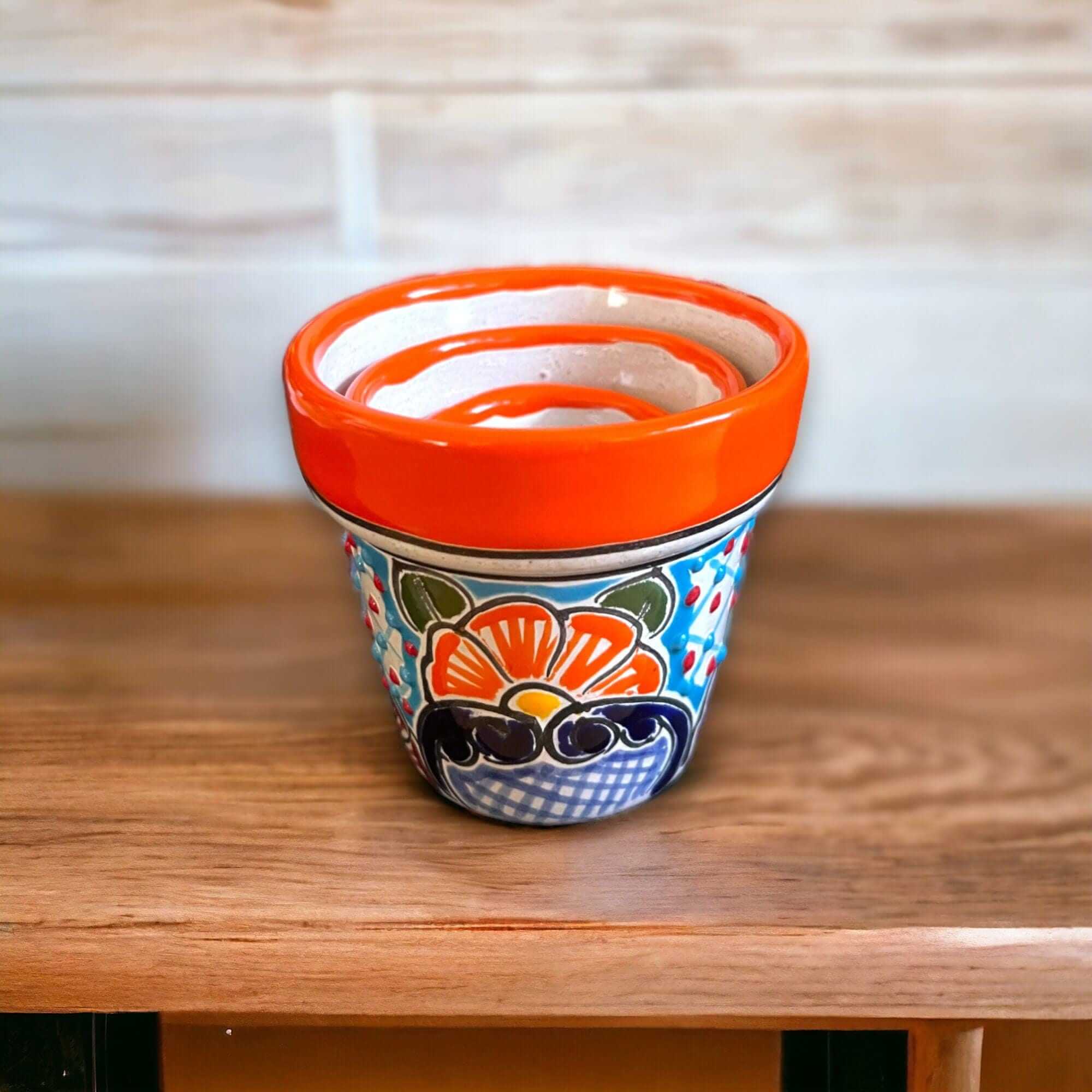 Mini Talavera Flower Pot Set | Colorful Mexican Planters