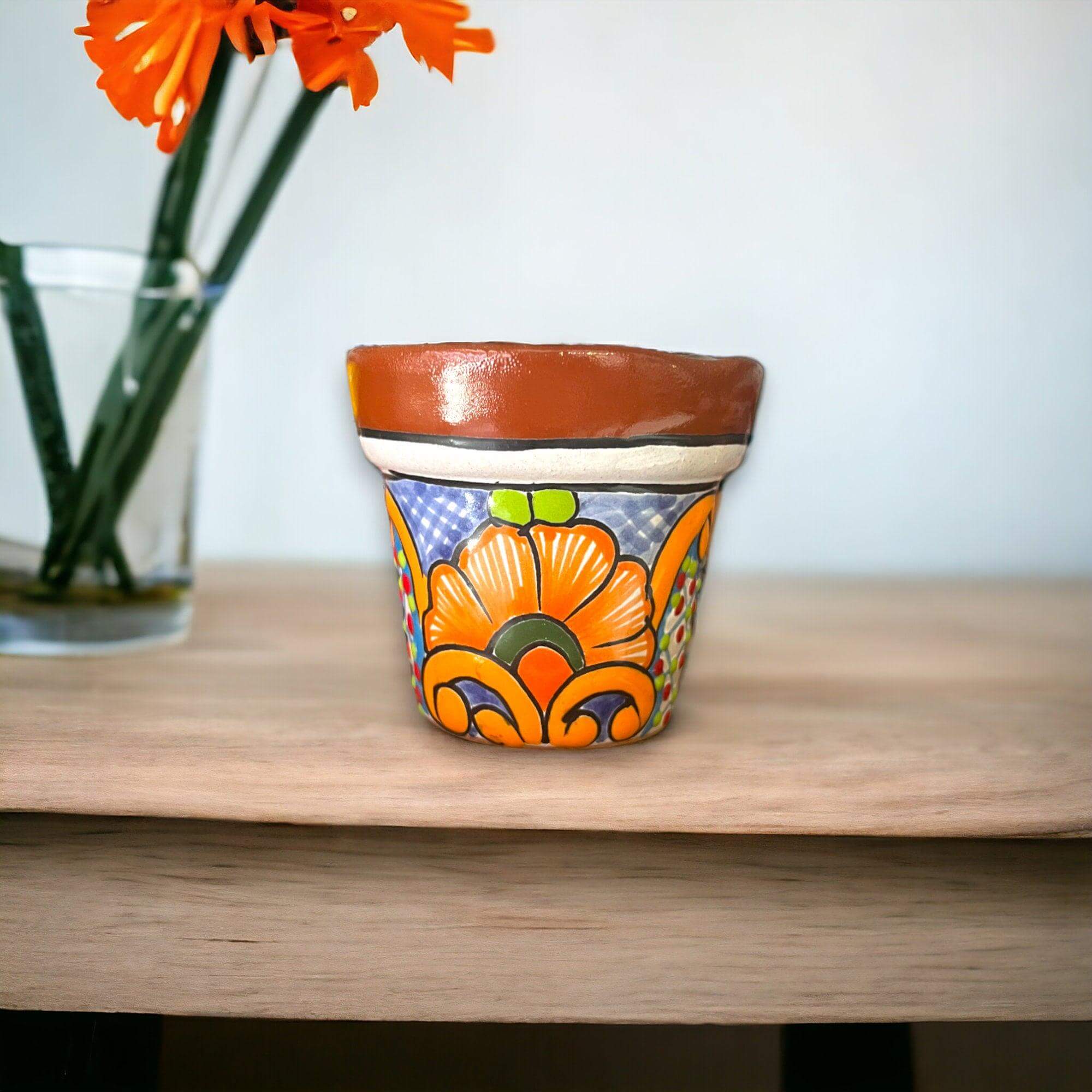 Mini Talavera Flower Pot Set | Colorful Mexican Planters