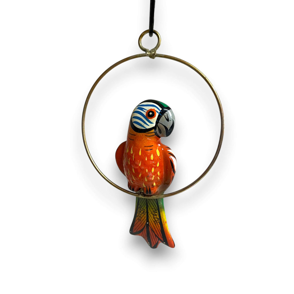 Mini Talavera Parrot | Hand-Painted Hanging Accent
