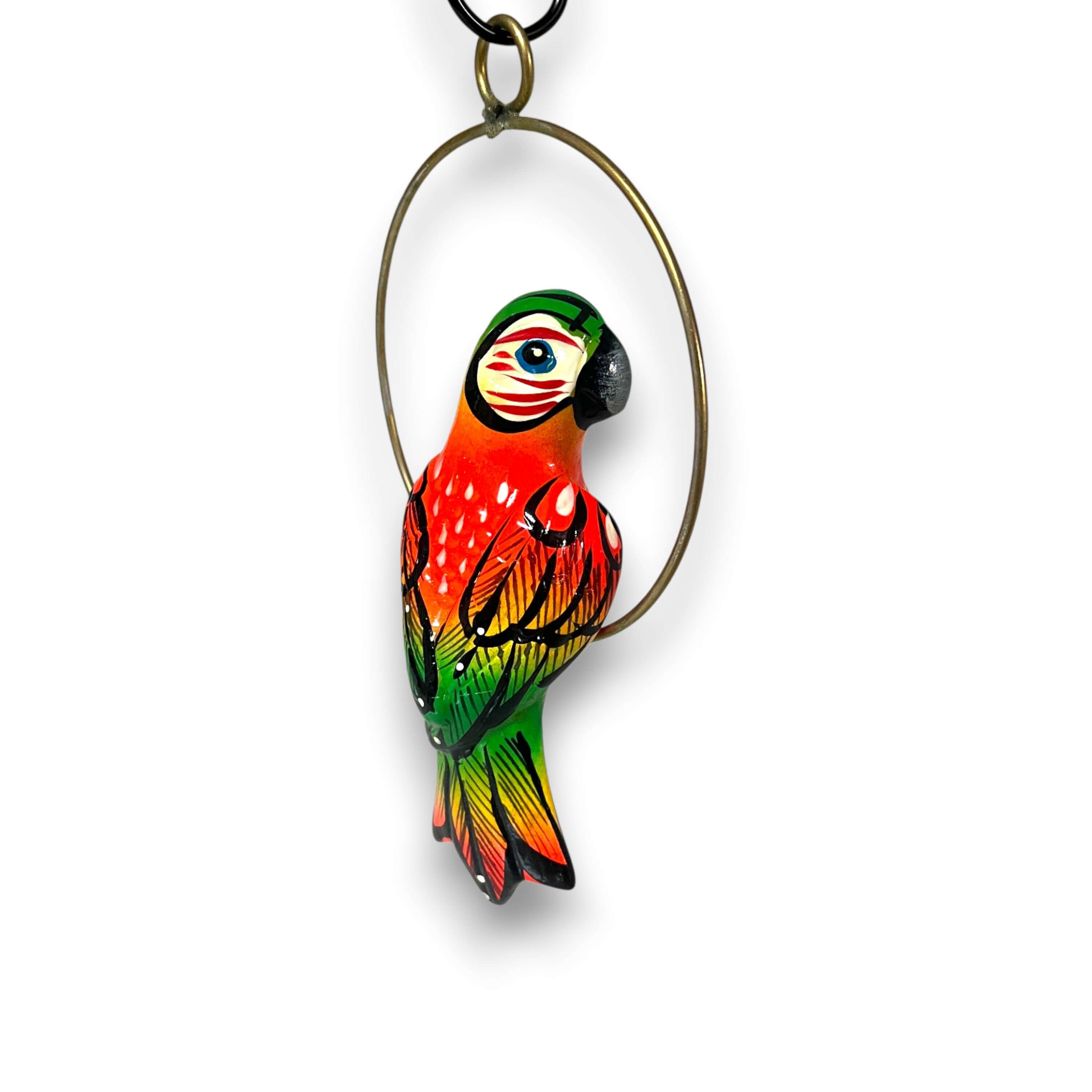 Mini Talavera Parrot | Hand-Painted Hanging Accent