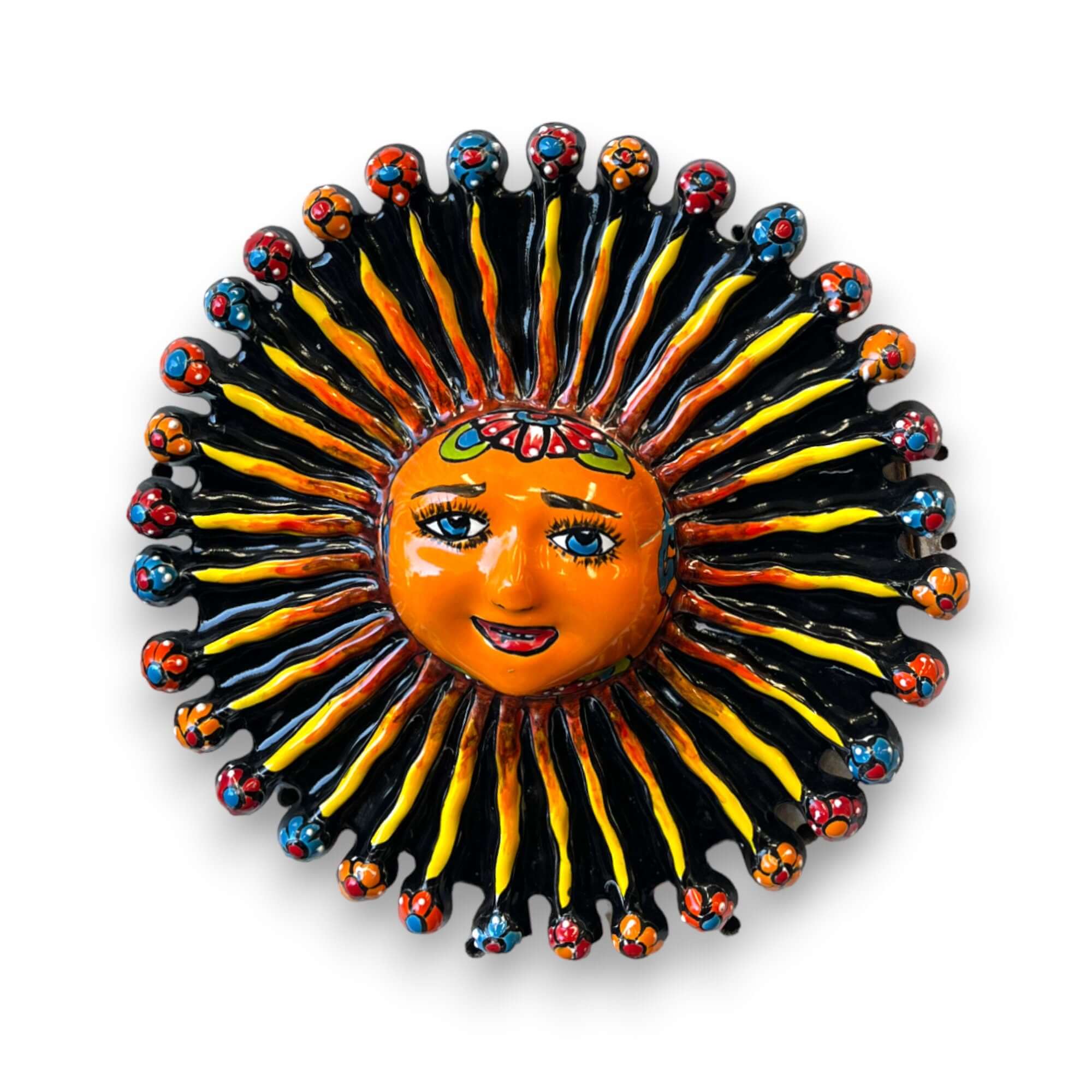 Mini Talavera Sun Wall Art | Handmade Mexican Decor