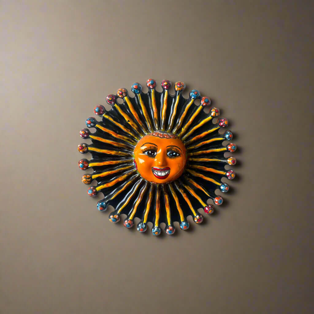 Mini Talavera Sun Wall Art | Handmade Mexican Decor