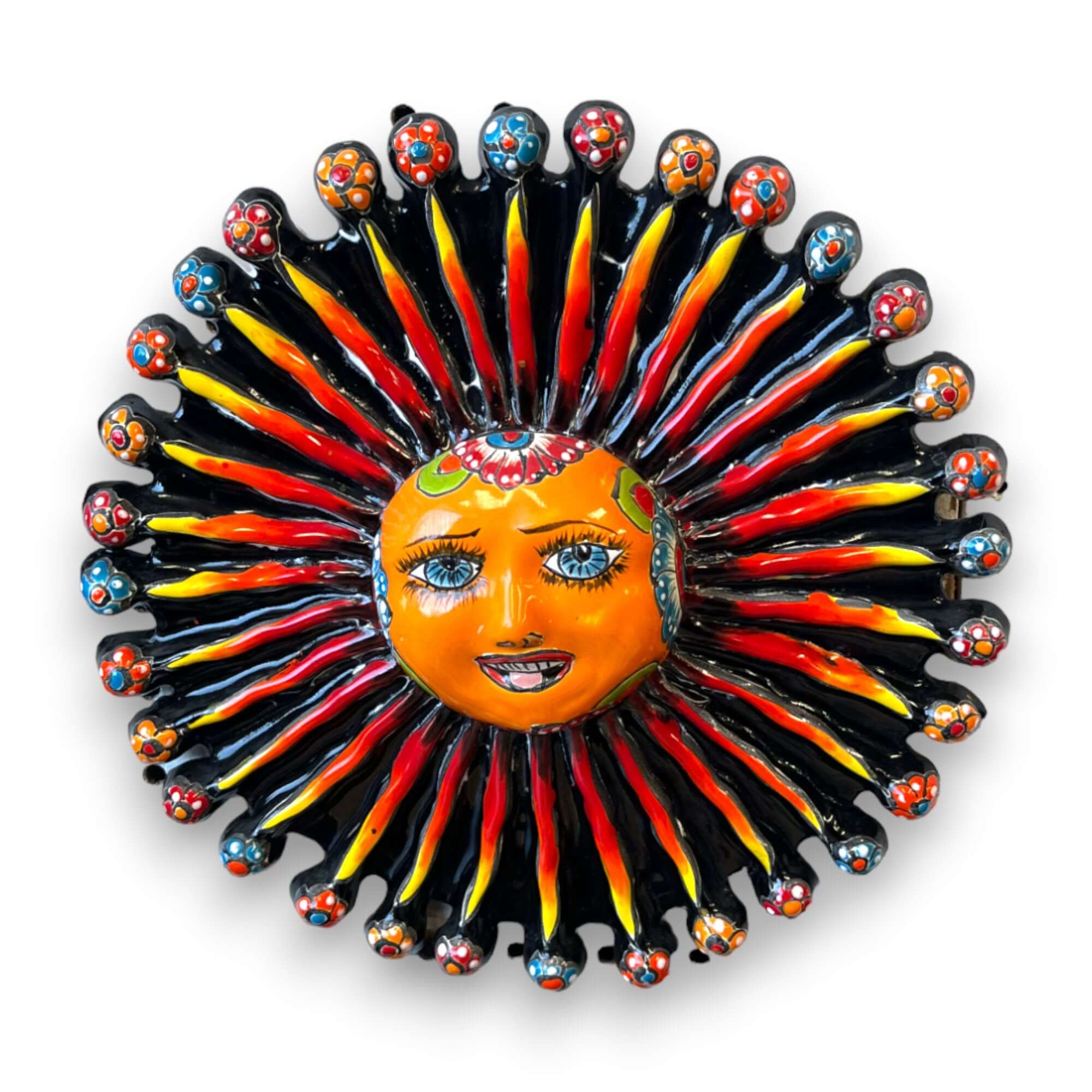 Mini Talavera Sun Wall Art | Handmade Mexican Decor