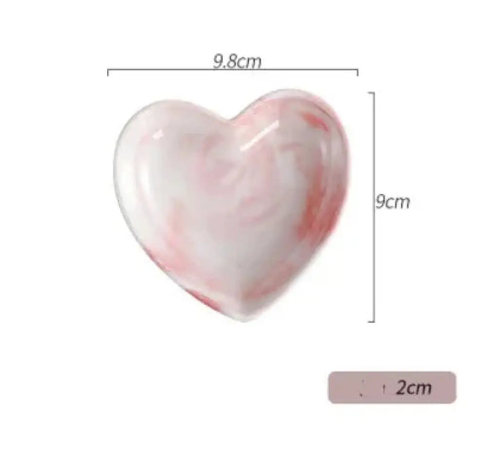 Nordic Marbled Heart Ceramic Dinnerware Set