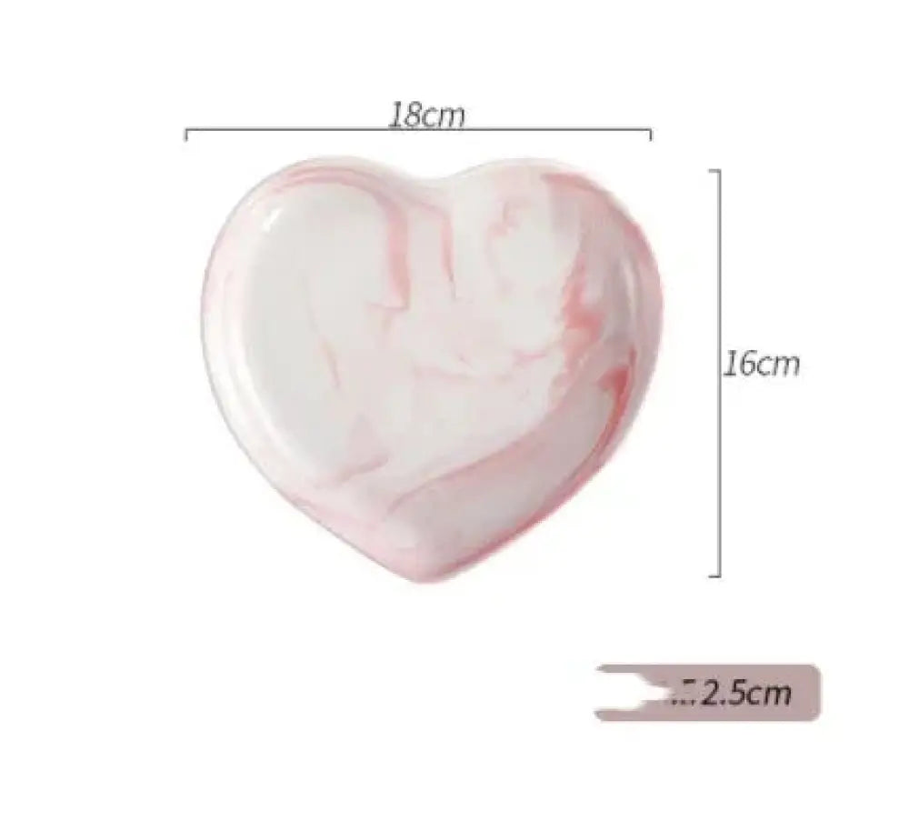Nordic Marbled Heart Ceramic Dinnerware Set