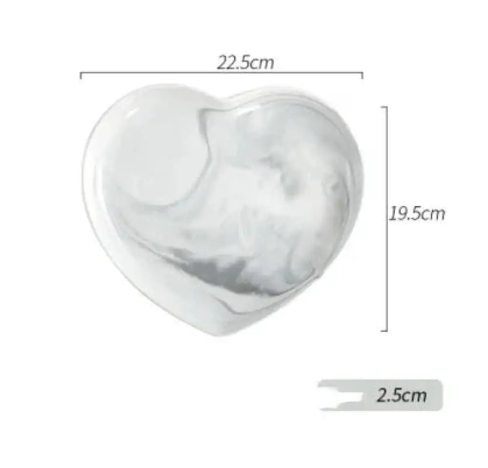 Nordic Marbled Heart Ceramic Dinnerware Set