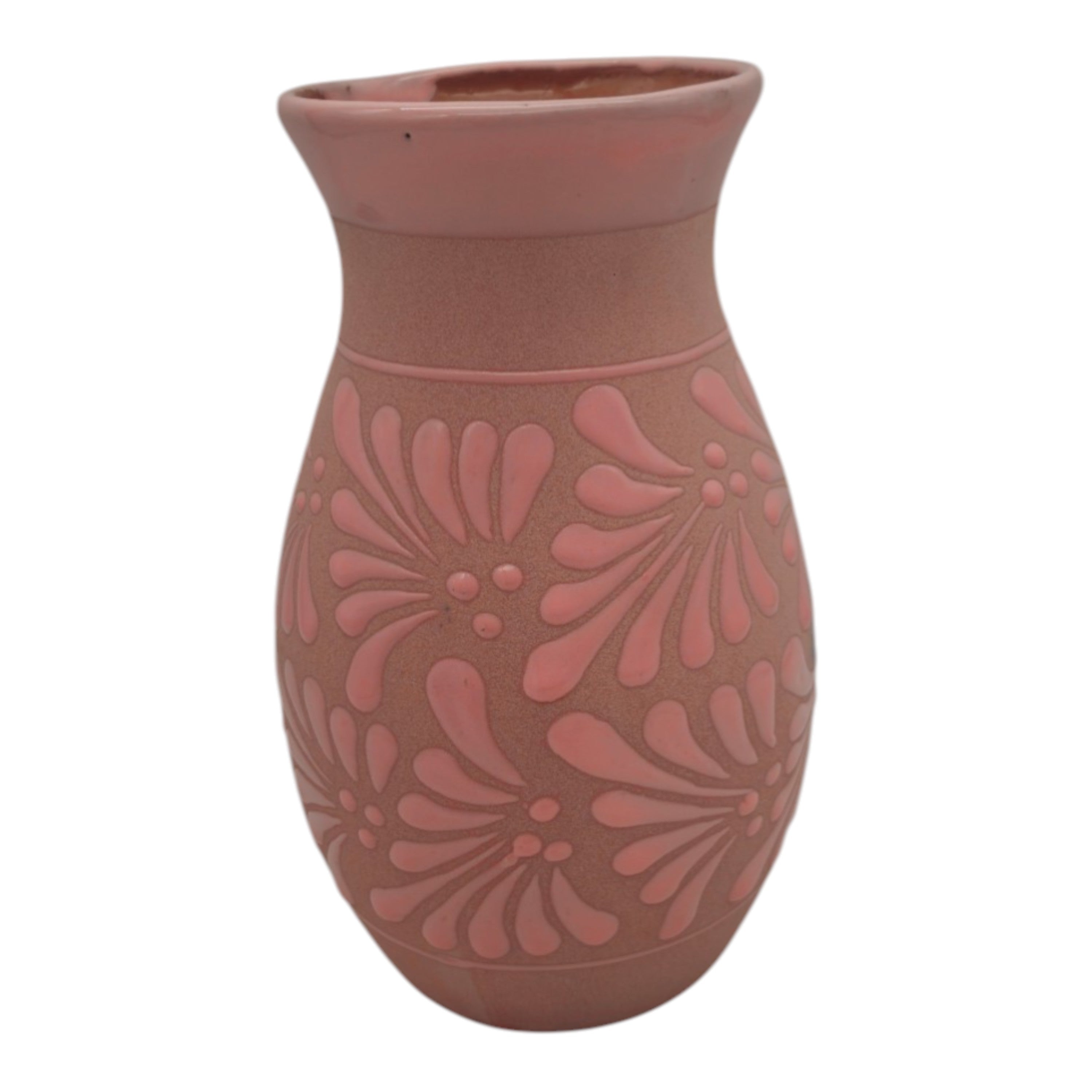Pink Talavera Vase | Handmade Floral Pottery