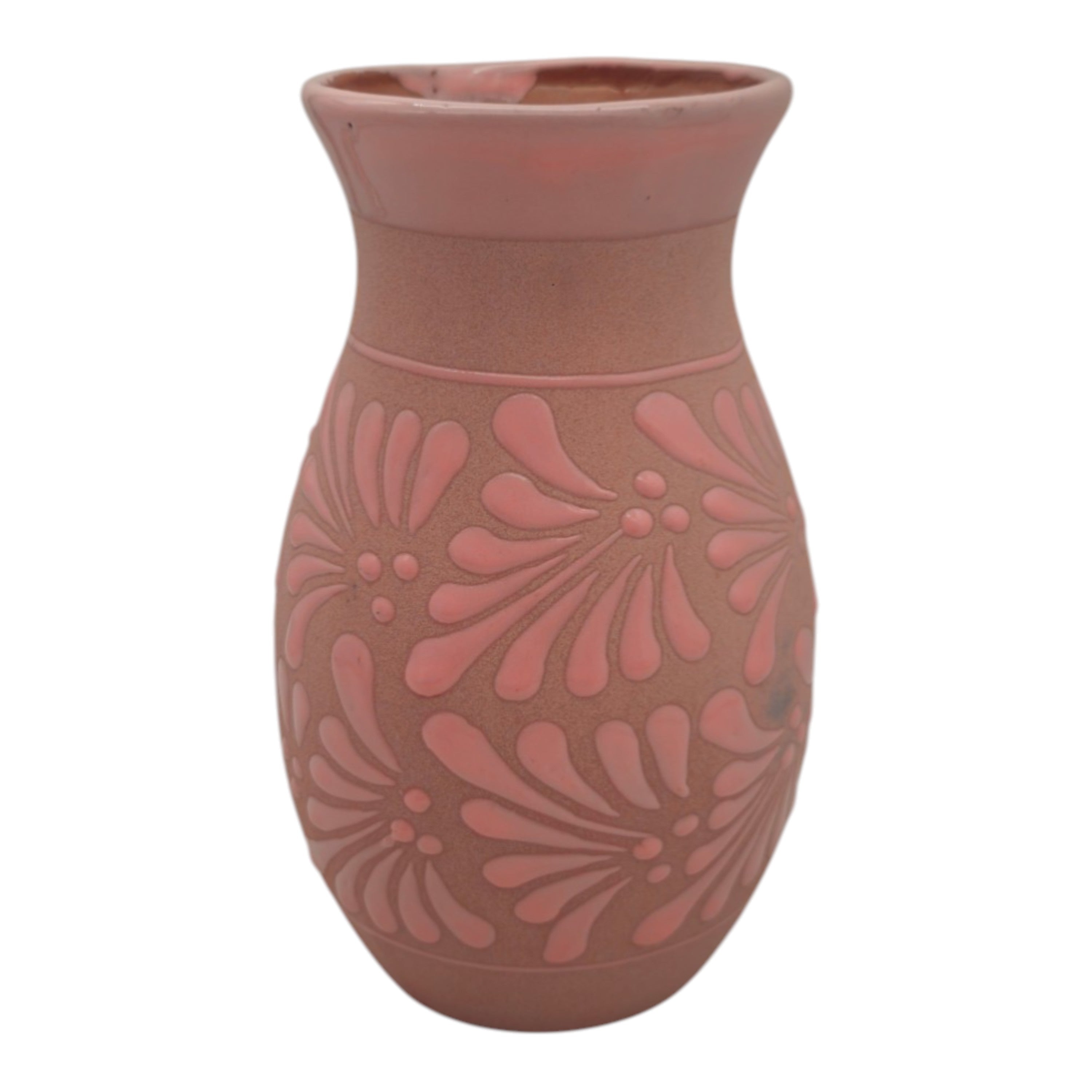 Pink Talavera Vase | Handmade Floral Pottery