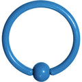 16G 3/8 Blue Acrylic Over Steel Captive Ring