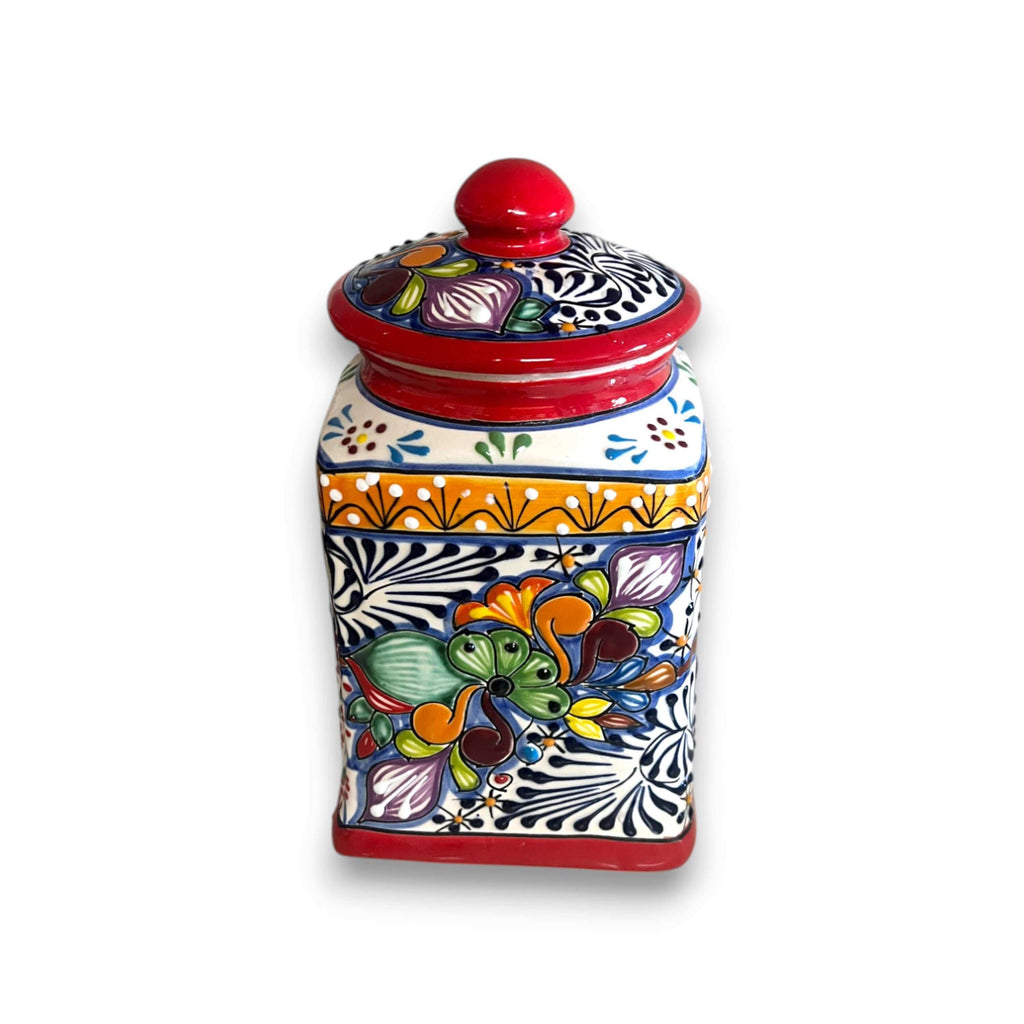 Red Talavera Canister Set | Hand-Painted Mexican Kitchen Jars