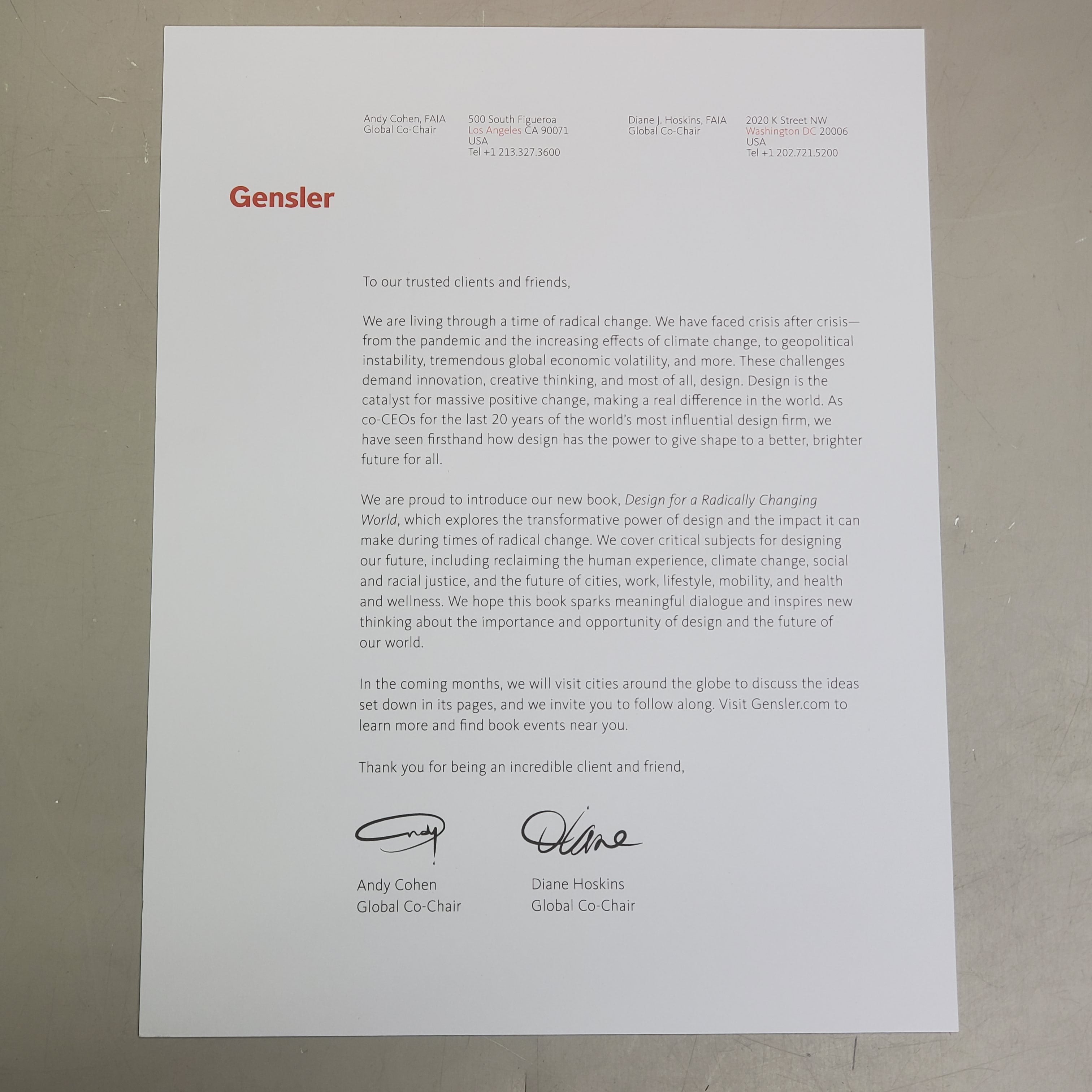 GENSLER Design For A Radically Changing World By Andy Cohen & Diane Hoskins