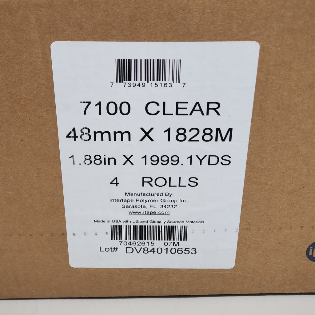 INTERTAPE (4 Rolls) 7100 Adhesion Packing Tape 1.88"x6000' Clear 70462615 07M