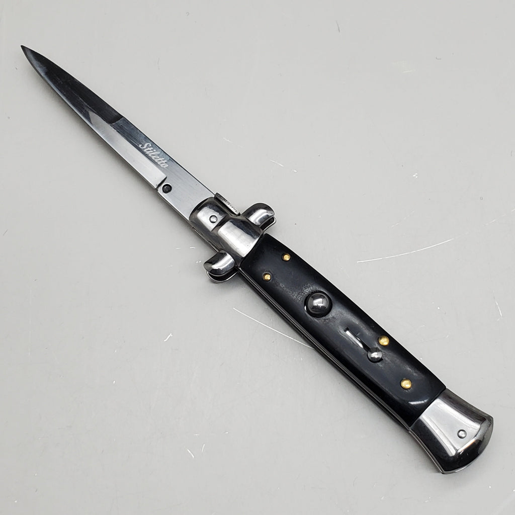 ZA@ ARMED FORCE TACTICAL 9” Handcrafted OTF Pocket Knife – Black ST-7BB
