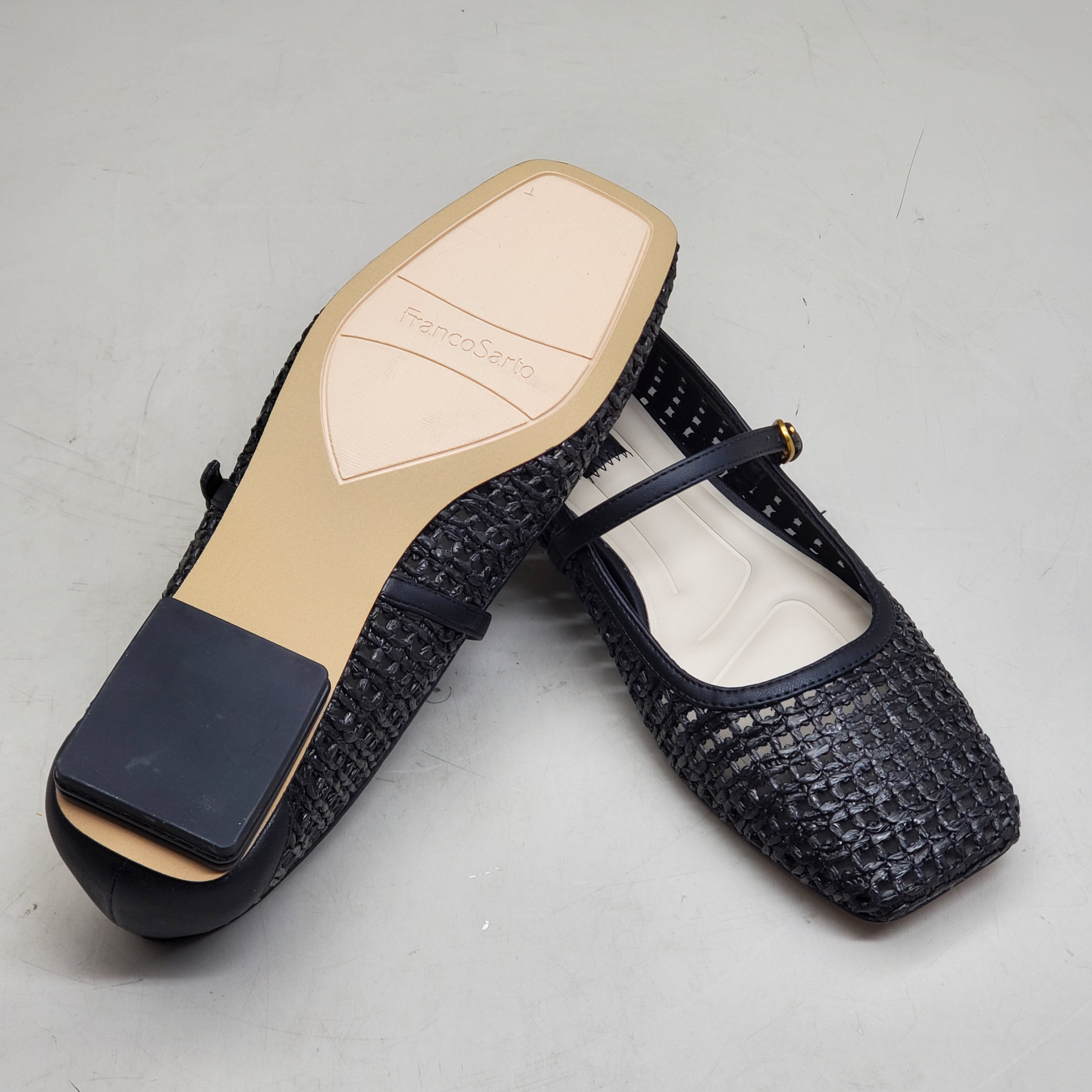 FRANCO SARTO L-Tinsley Mary Jane Women's Flat SZ M 6.5 Black