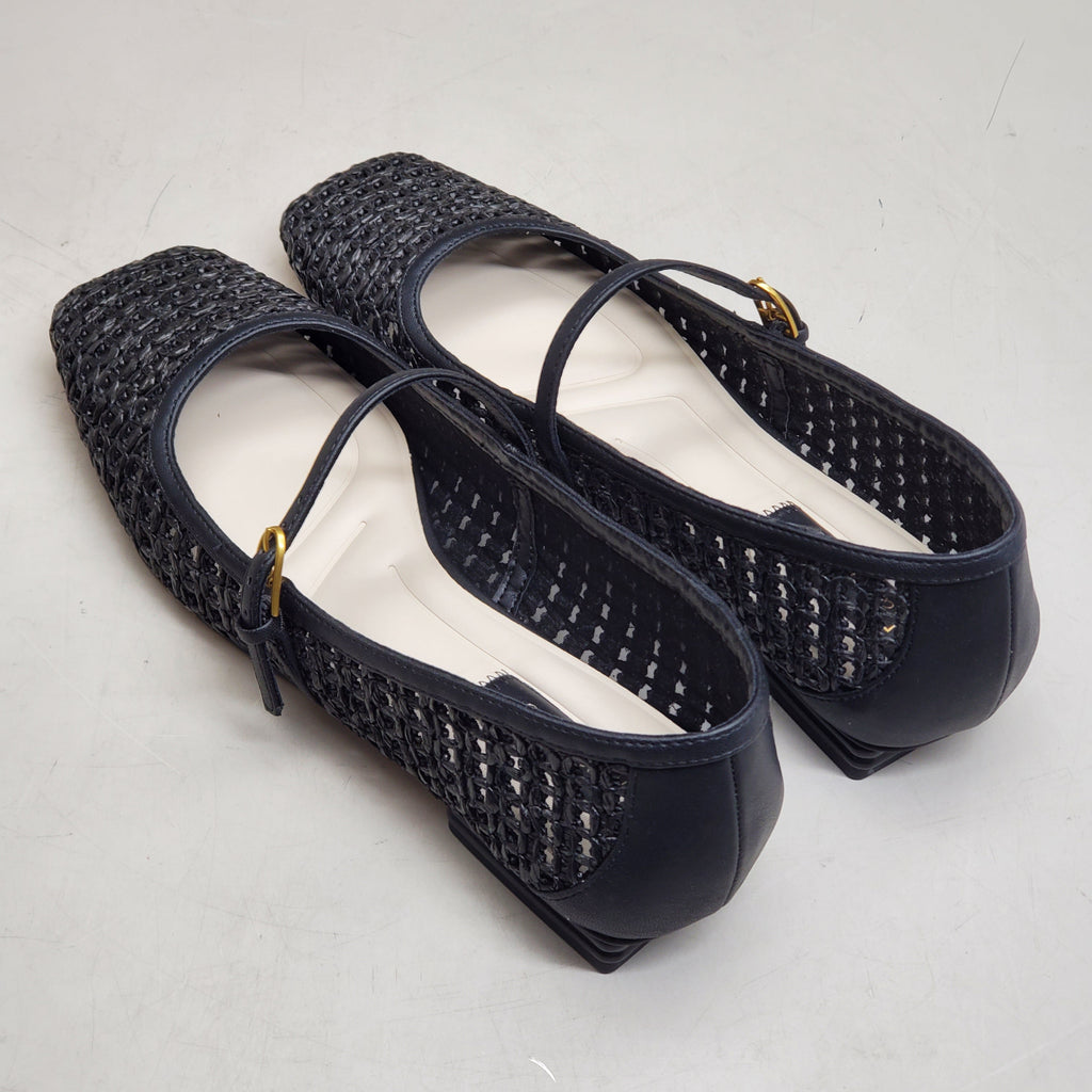 FRANCO SARTO L-Tinsley Mary Jane Women's Flat SZ M 7 Black