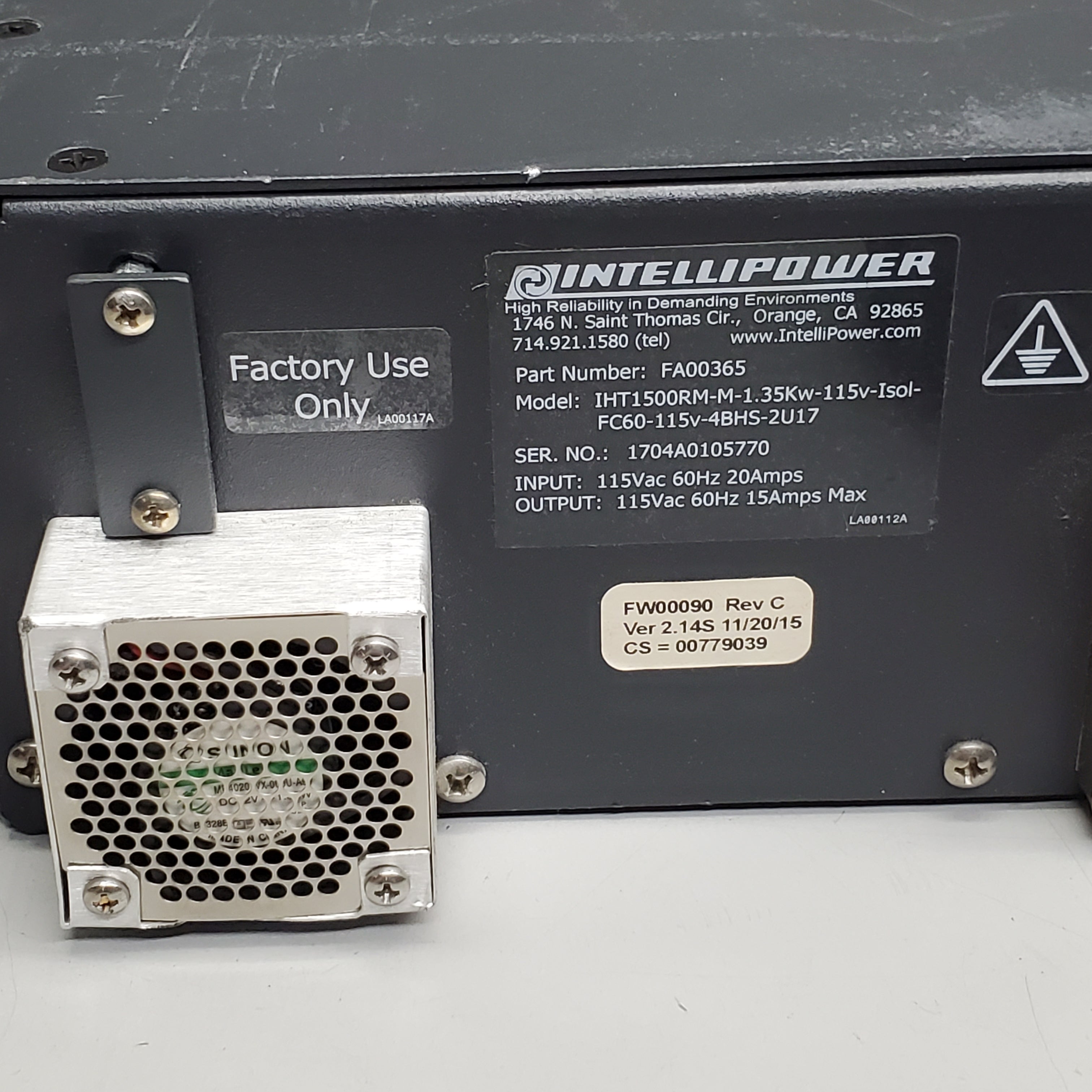 INTELLIPOWER Rugged UPS Extended Battery Backup Module 115Vac 60hz FA00365