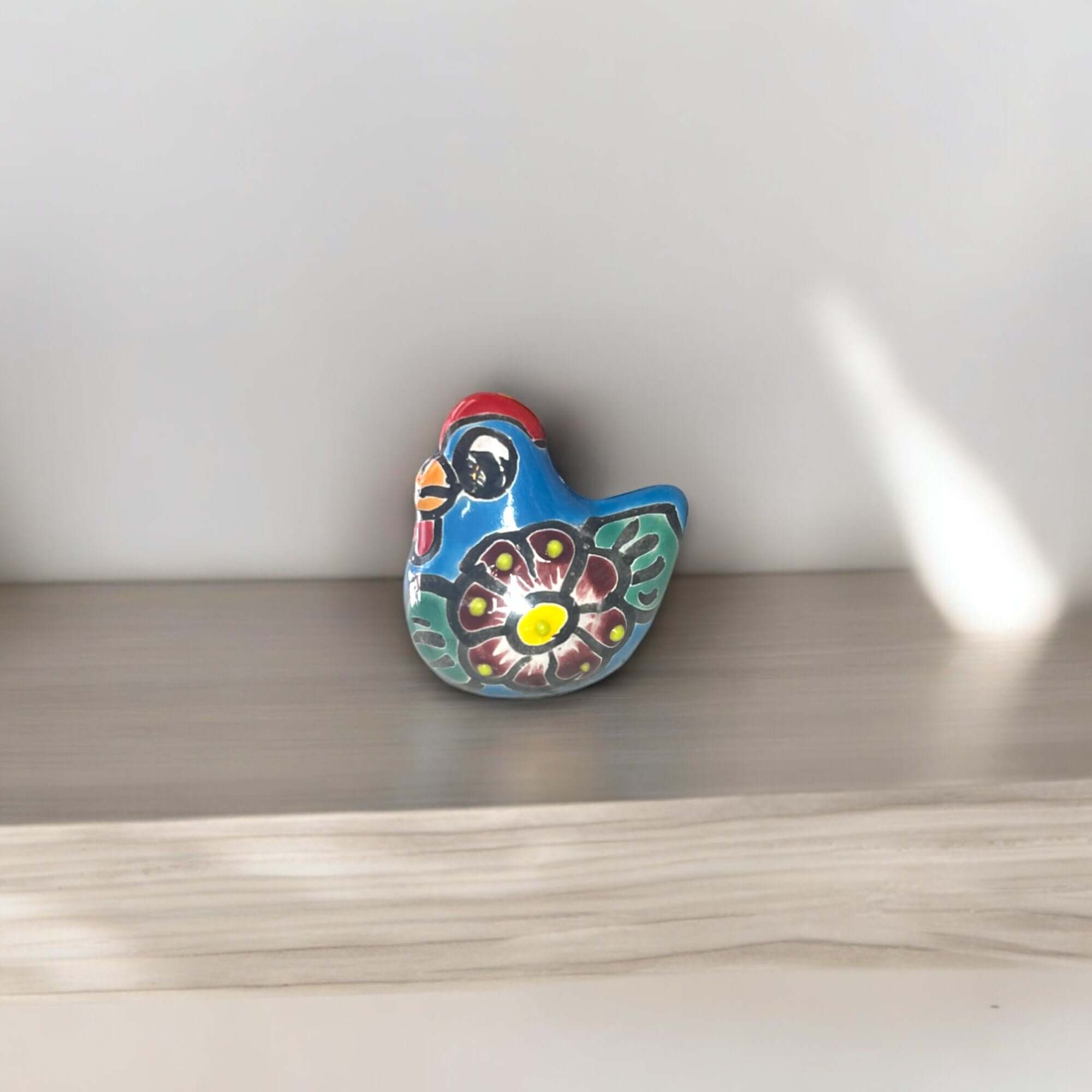 Set of 2 Talavera Chicken Figurines | Mexican Ceramic Chickens