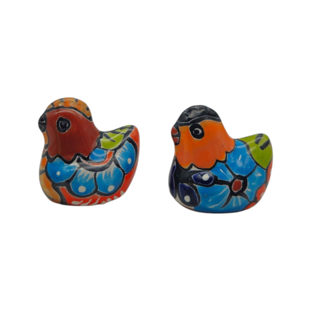 Set of 2 Talavera Chicken Figurines | Mexican Ceramic Chickens