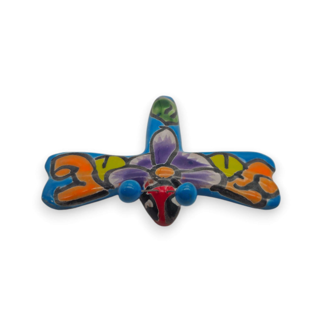 Set of 2 Talavera Dragonfly Wall Figurines | Mexican Folk Art