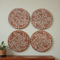 Set of 4 Brown & White Talavera Wall Plates | 10" Decorative Display