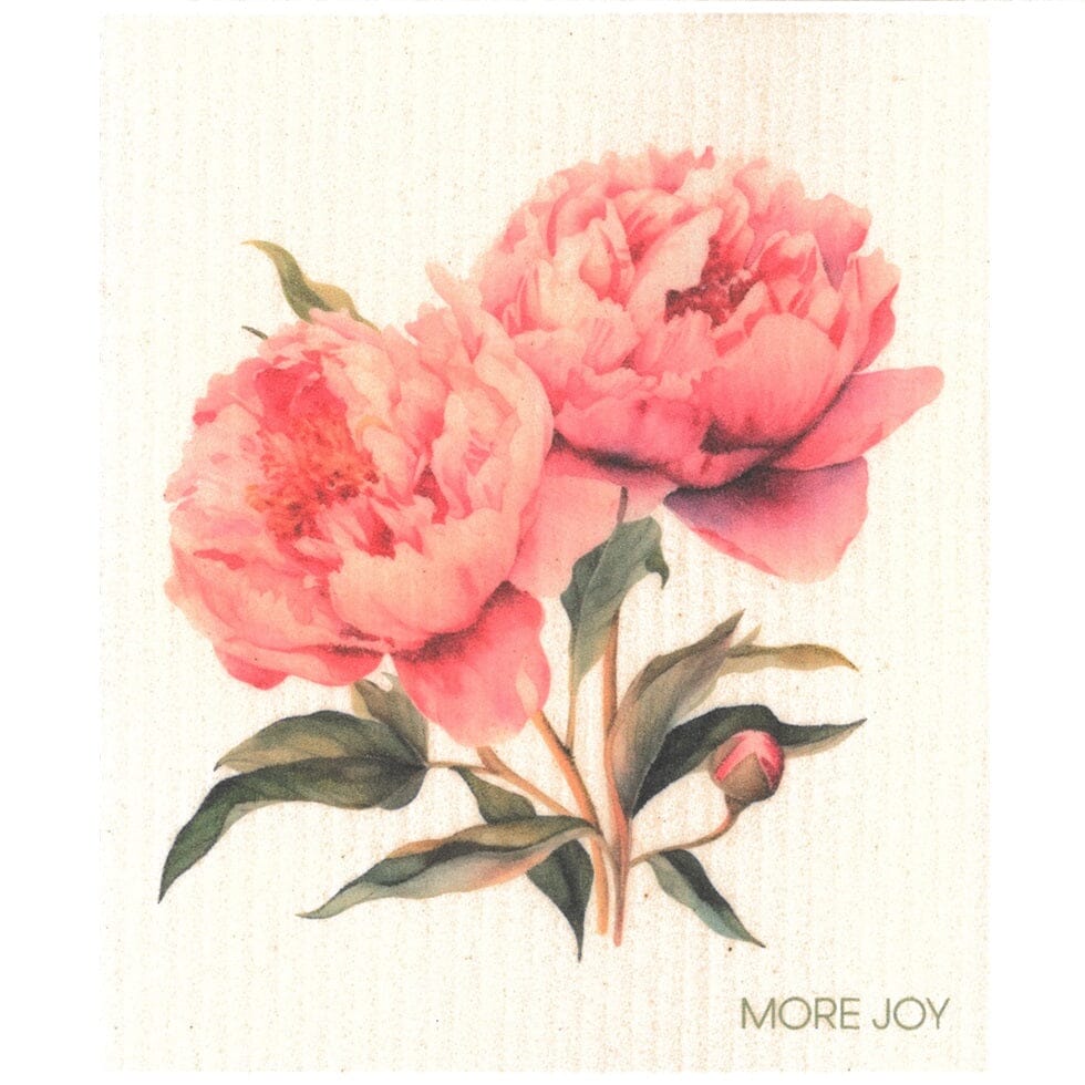Showy Peony Swedish Dishcloth | Pink