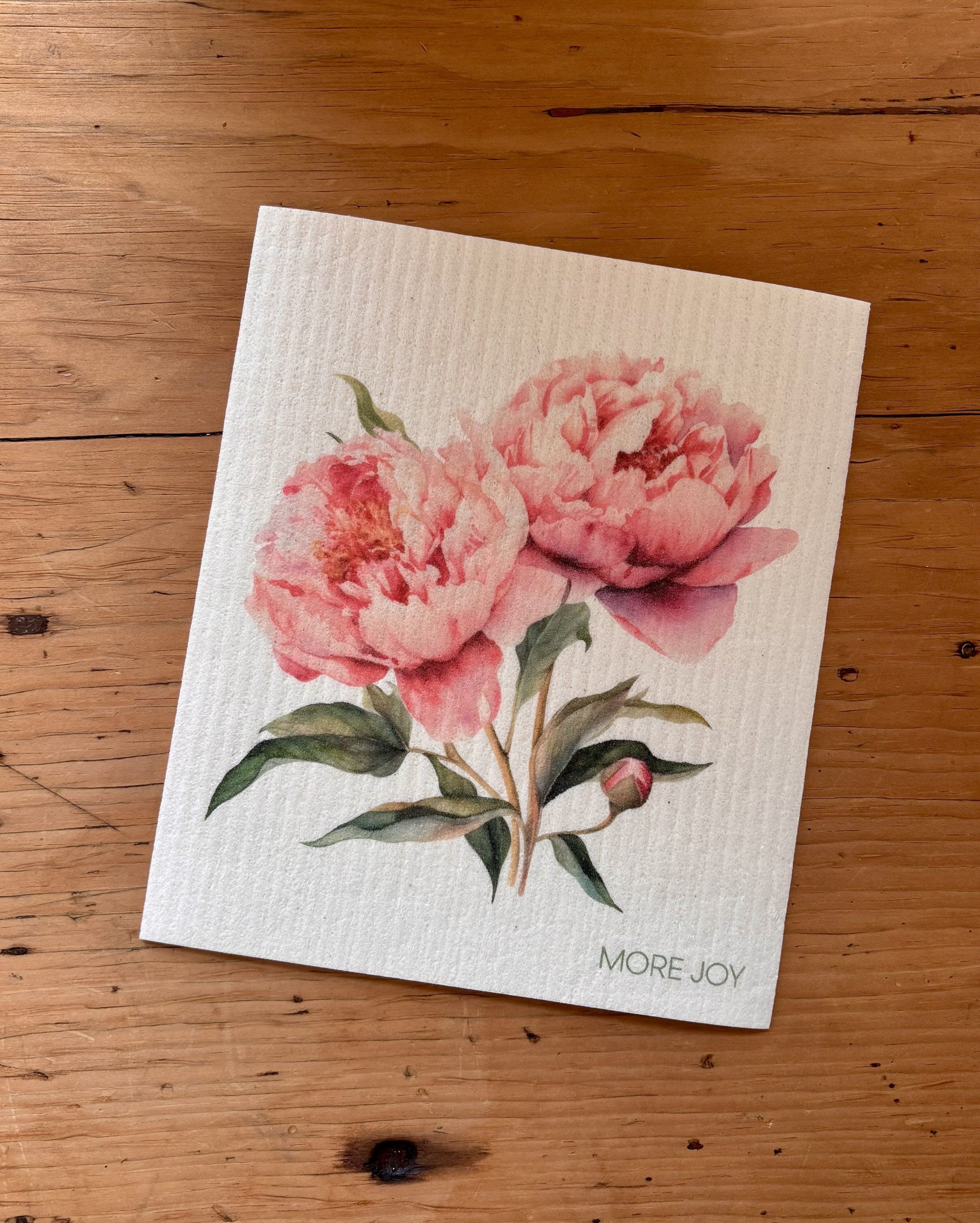 Showy Peony Swedish Dishcloth | Pink