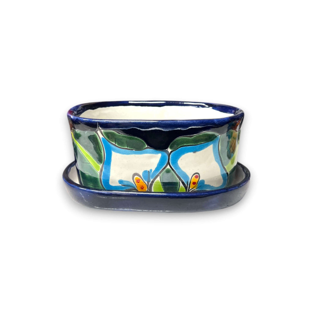 Small Talavera Flower Pot | Colorful Hand-Painted Mexican Planter