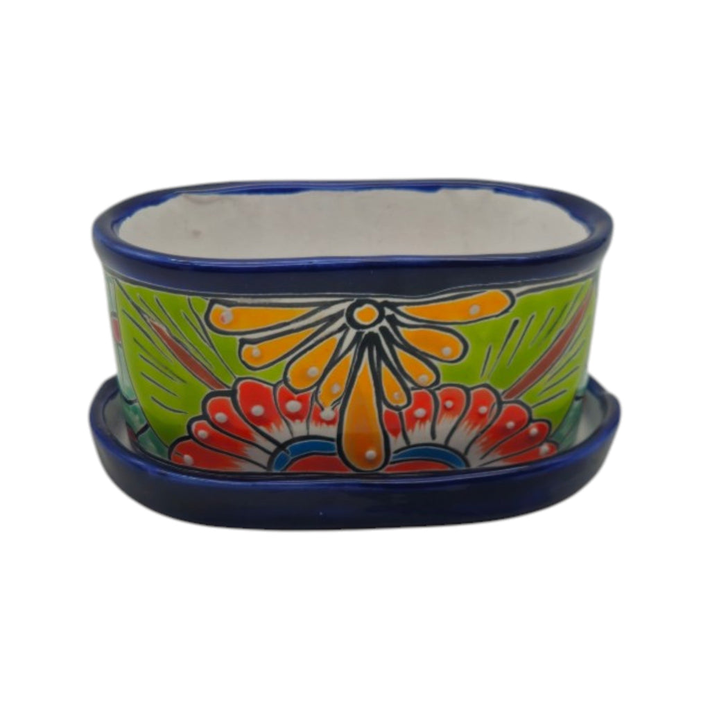 Small Talavera Flower Pot | Colorful Hand-Painted Mexican Planter