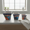 Mini Square Talavera Planter Set | Colorful Mexican Pots