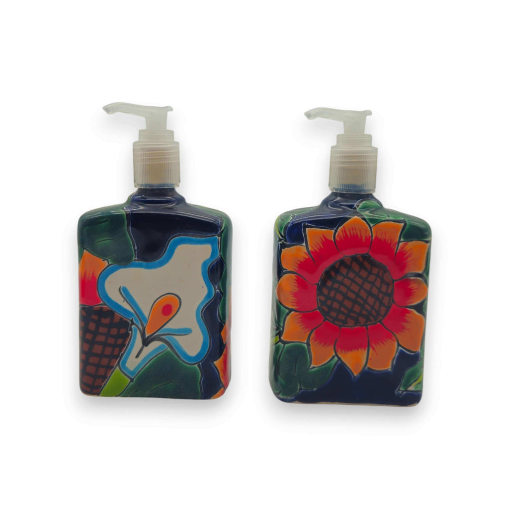 Sunflower Talavera Soap Pump | Handmade Ceramic Dispenser