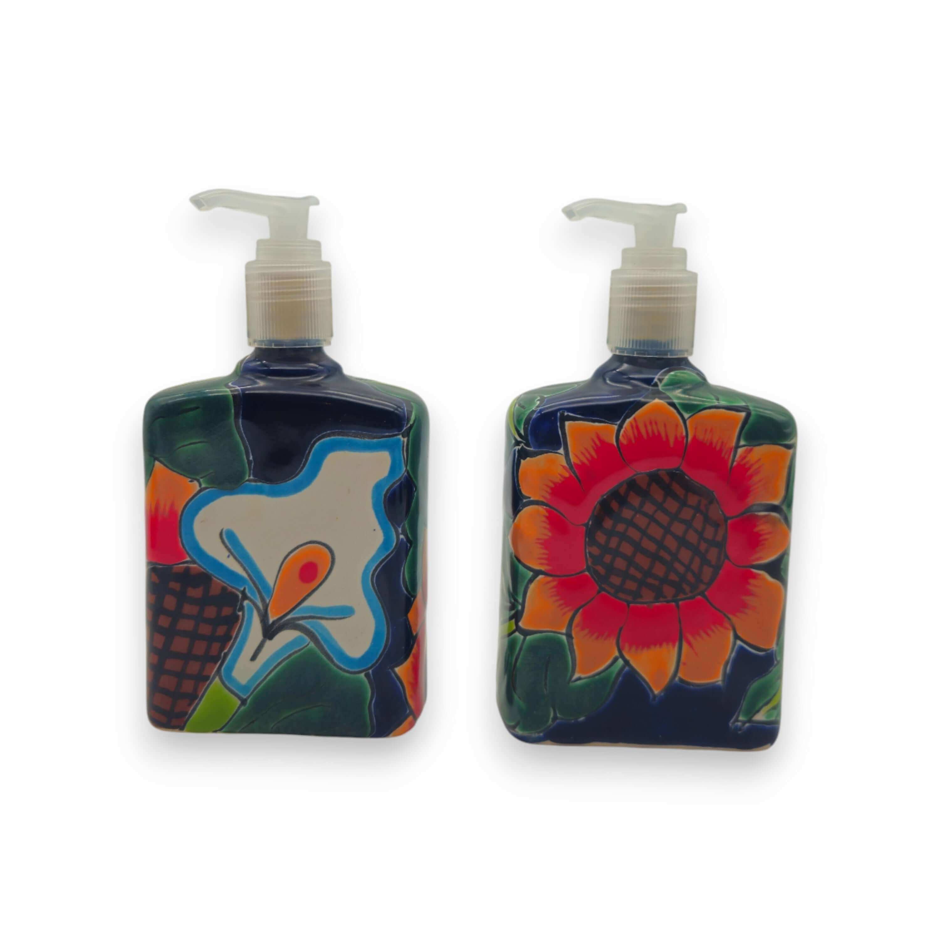Sunflower Talavera Soap Pump | Handmade Ceramic Dispenser