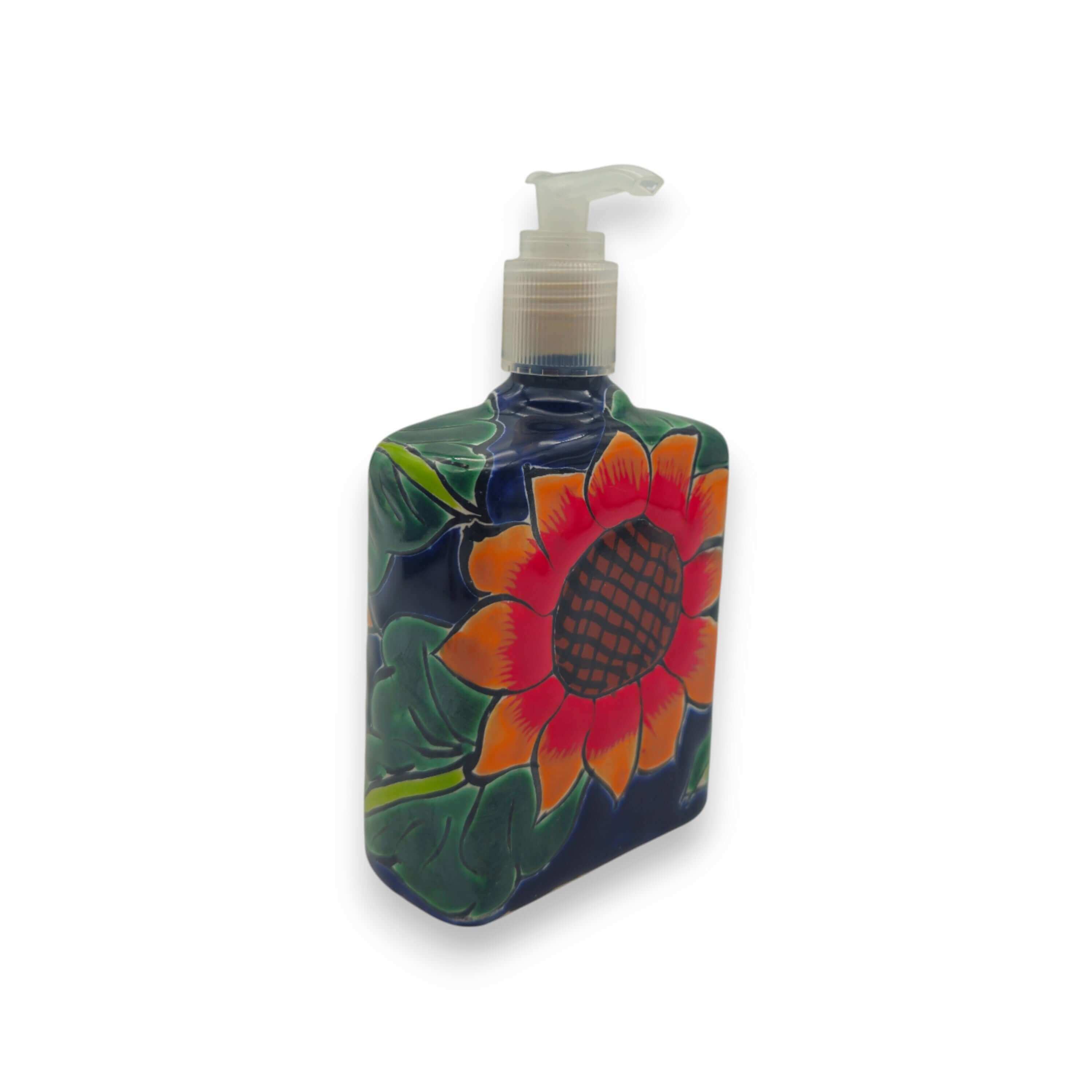 Sunflower Talavera Soap Pump | Handmade Ceramic Dispenser