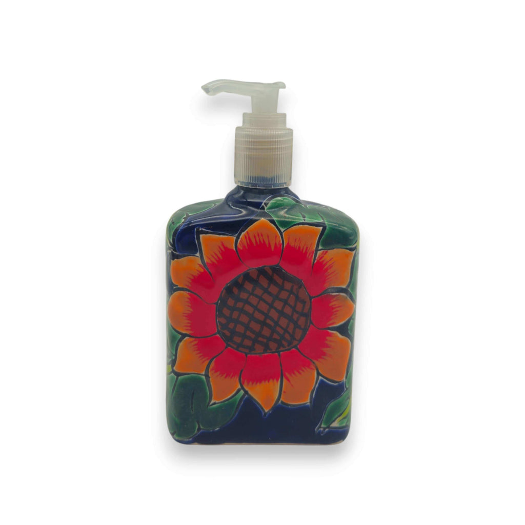 Sunflower Talavera Soap Pump | Handmade Ceramic Dispenser