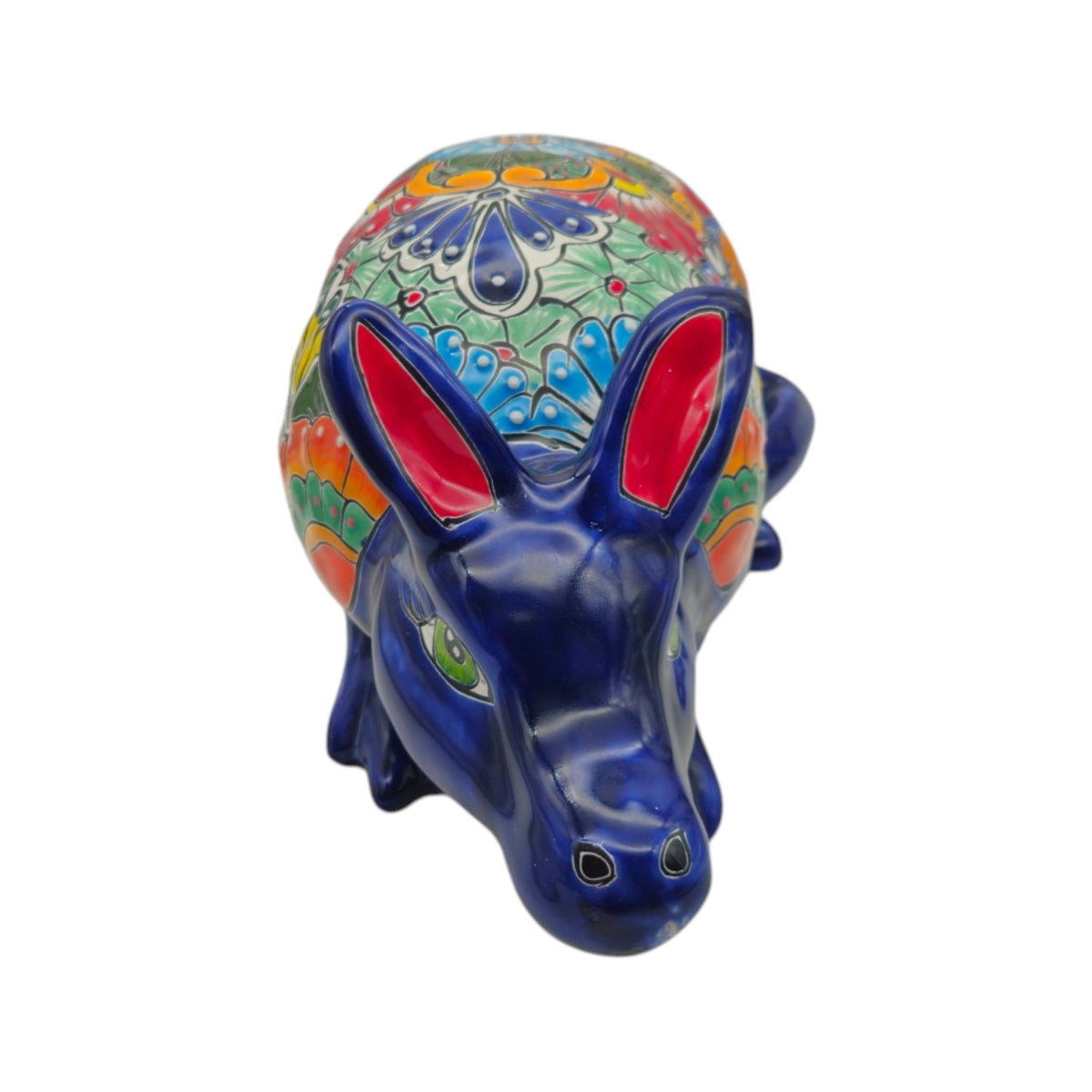 Talavera Armadillo Statue | Hand-Painted Mexican Folk Art Animal