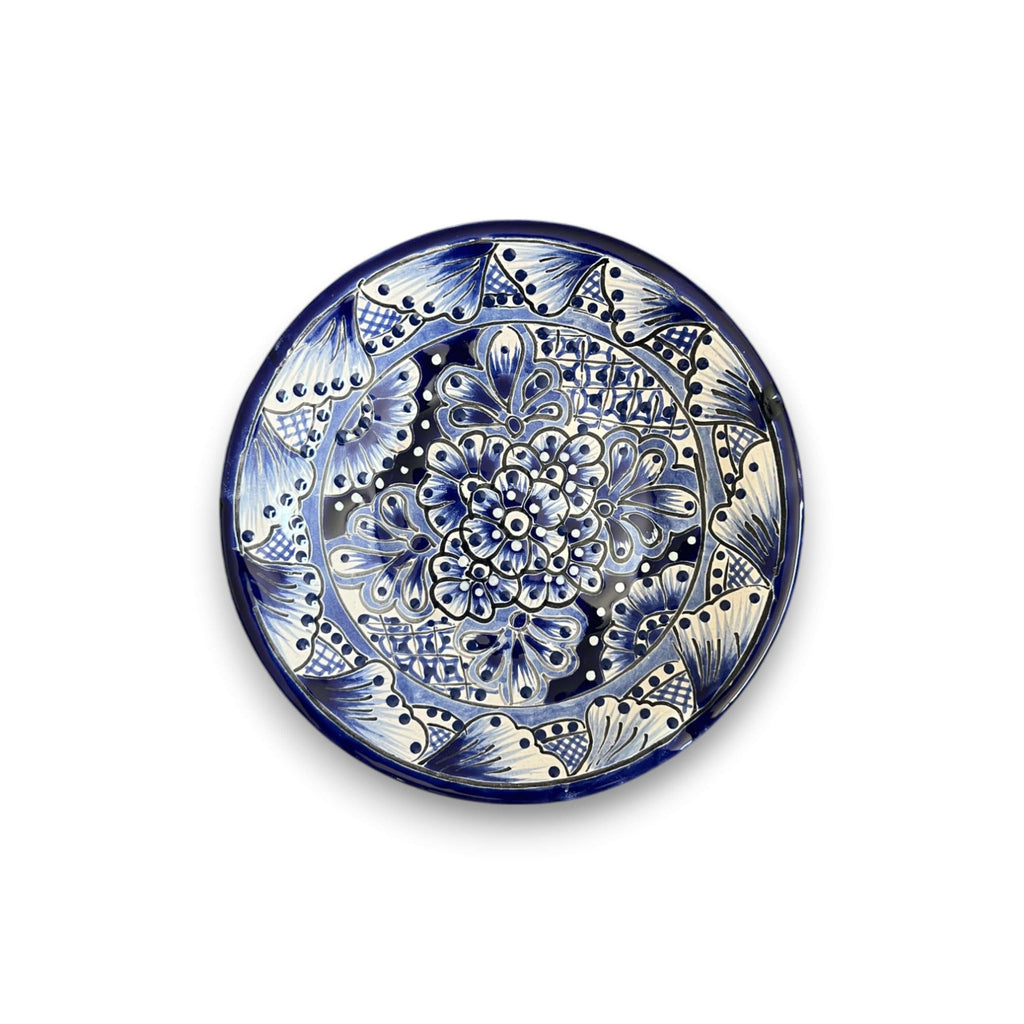 6" Talavera Blue & White Dinner Plate | Mexican Dinnerware