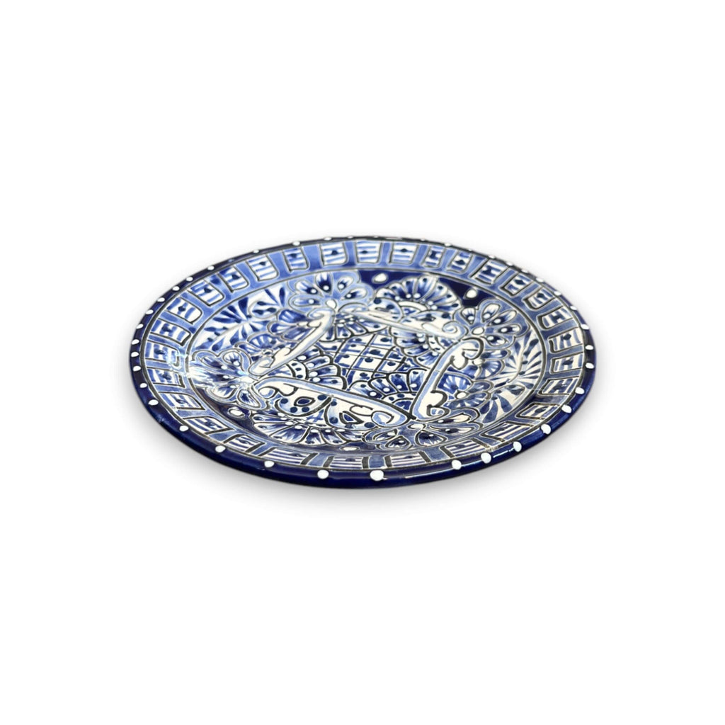 6" Talavera Blue & White Dinner Plate | Mexican Dinnerware