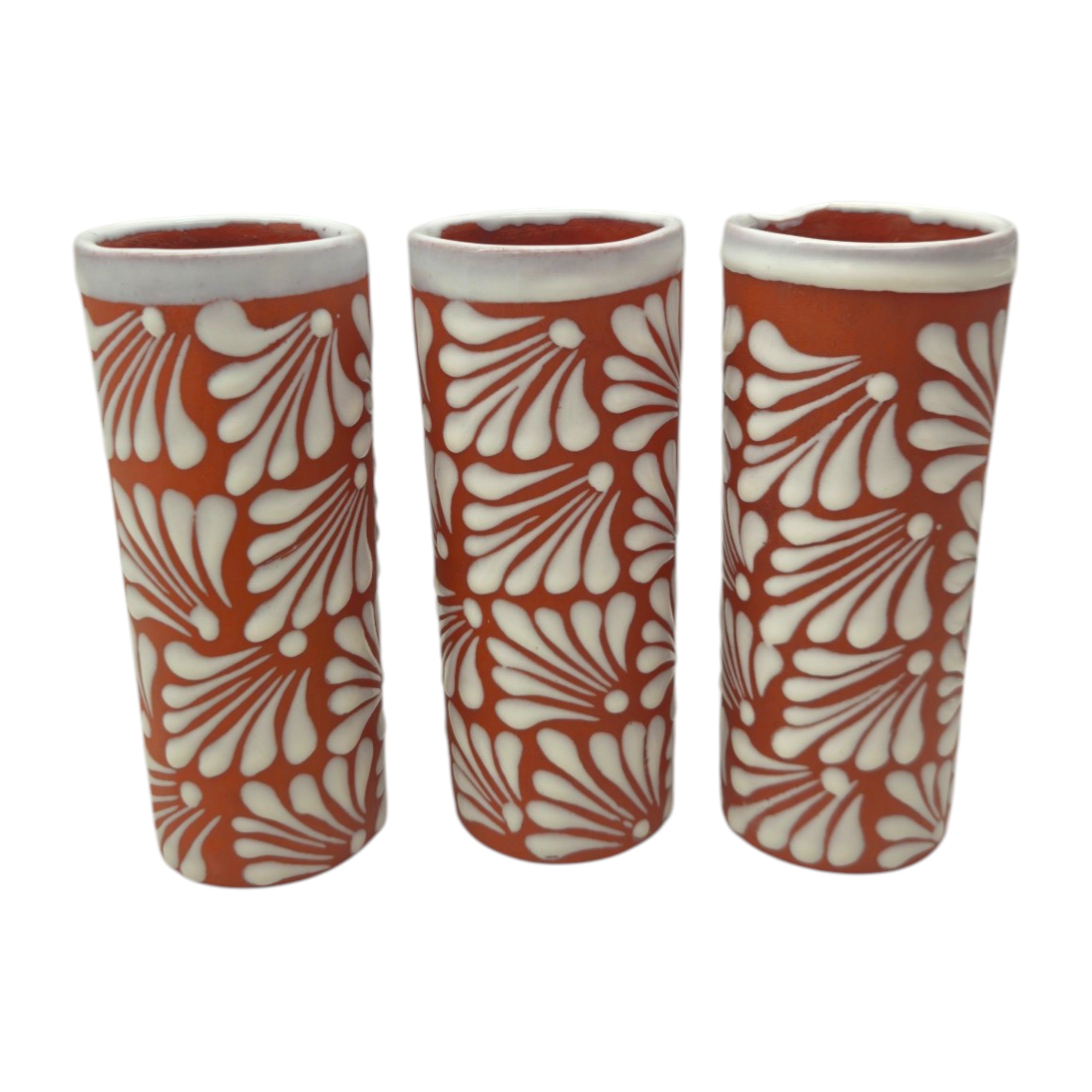 Talavera Brown & White Drinkware Set | Handmade Pitcher & Cups