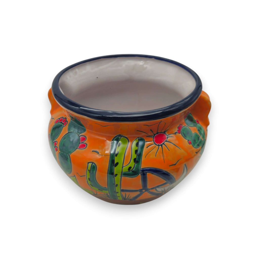 Talavera Cactus Planter | Hand-Painted Desert Pot