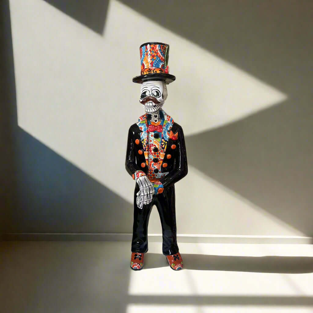 Talavera Catrin Statue | 33" Day of the Dead Figurine