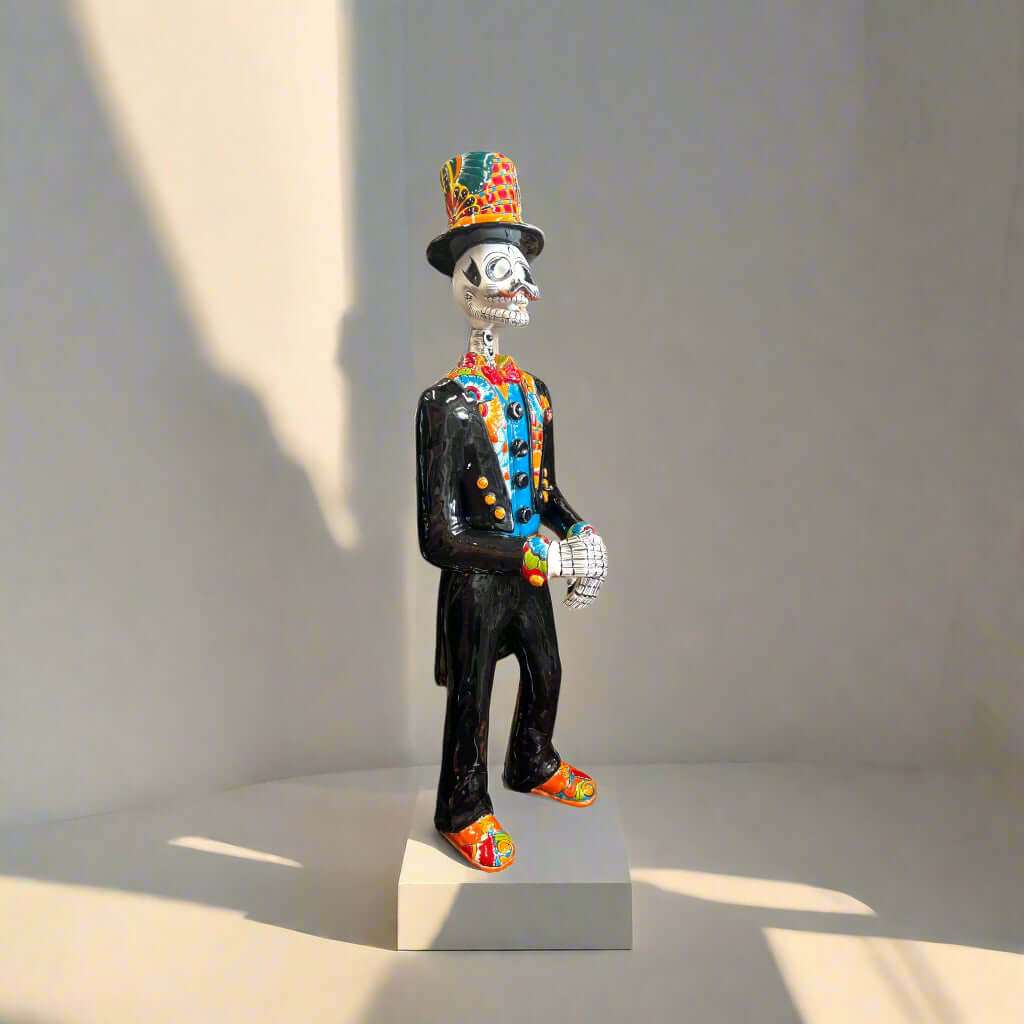 Talavera Catrin Statue | 33" Day of the Dead Figurine