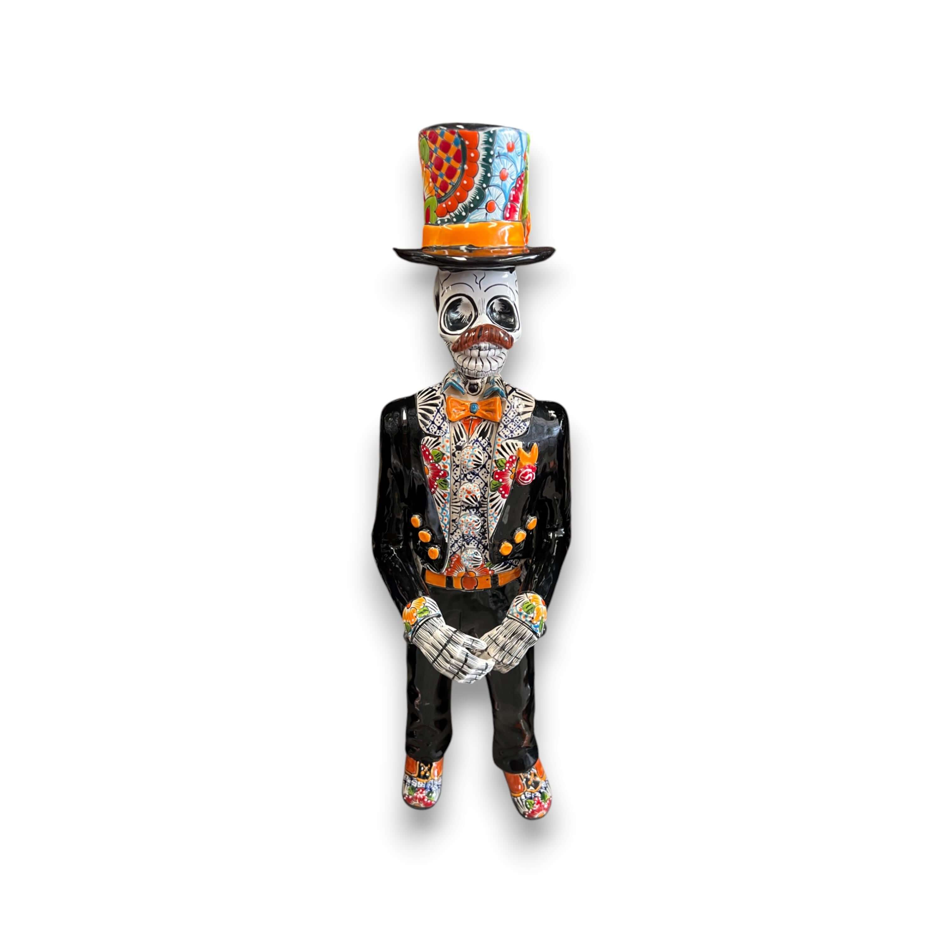 Talavera Catrin Statue | 33" Day of the Dead Figurine