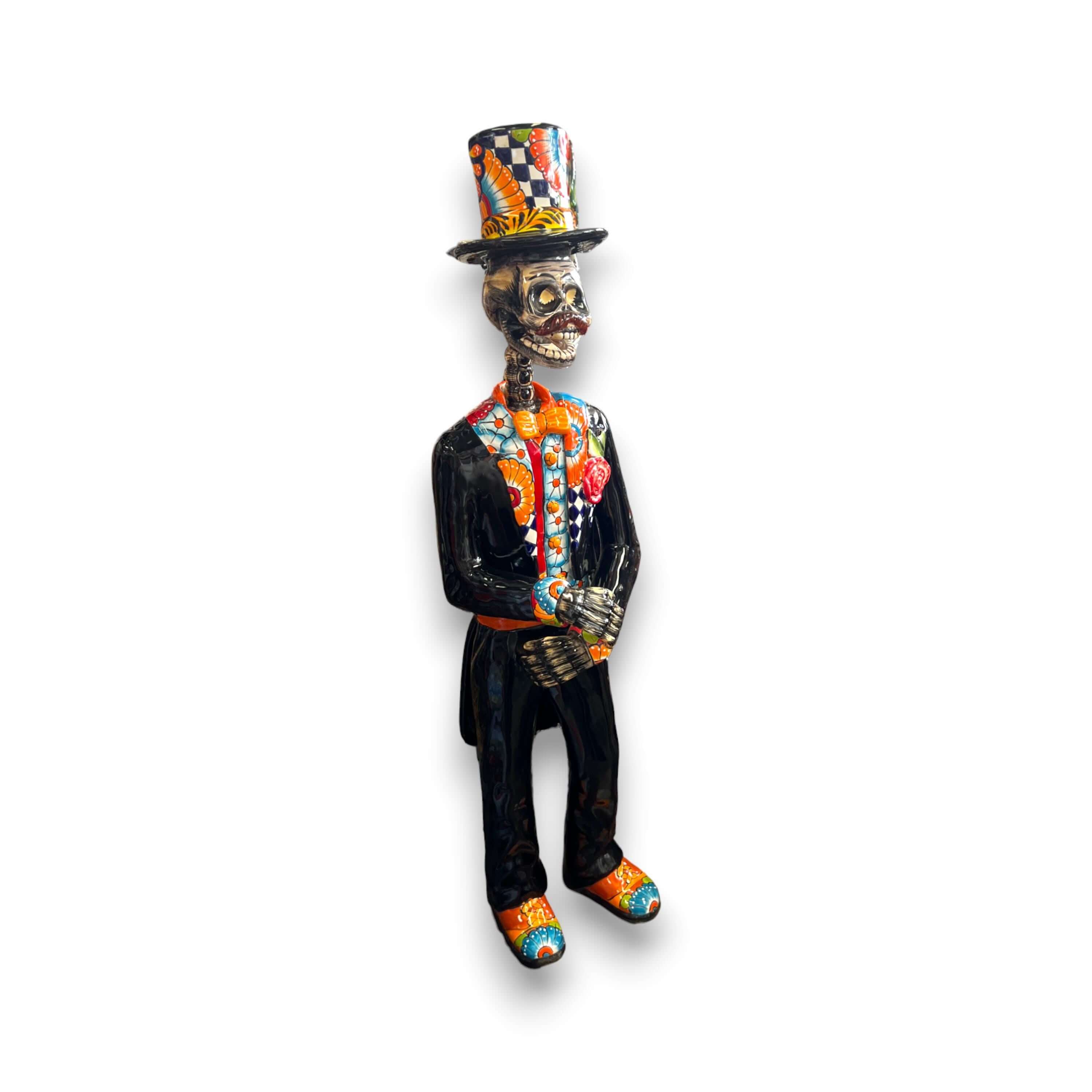 Talavera Catrin Statue | 33" Day of the Dead Figurine