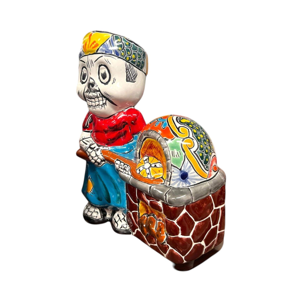 Talavera Skeleton Cook | 8" Day of the Dead Chef Figurine with Oven