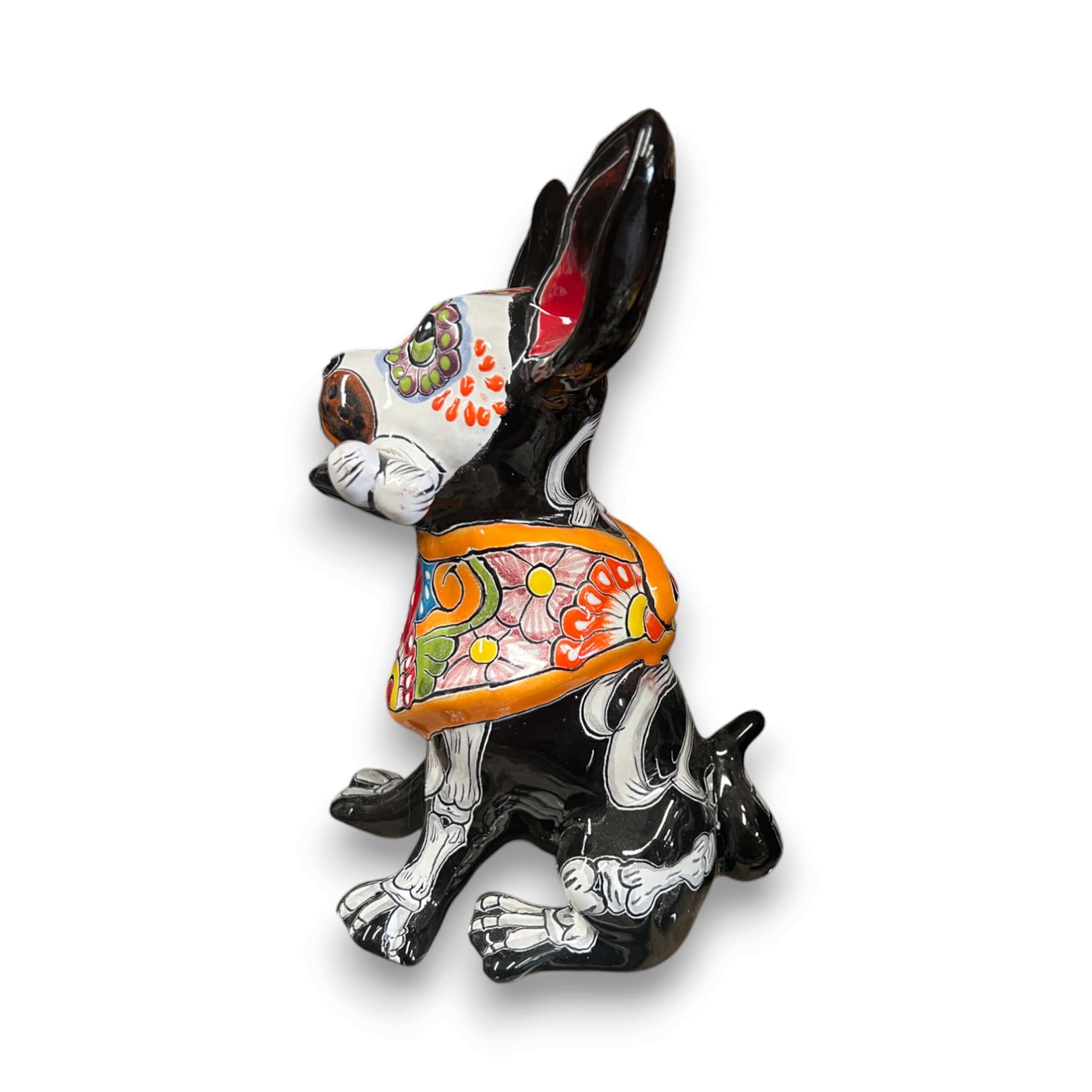 Talavera Chihuahua Holding Bone | Day of the Dead Dog Figurine