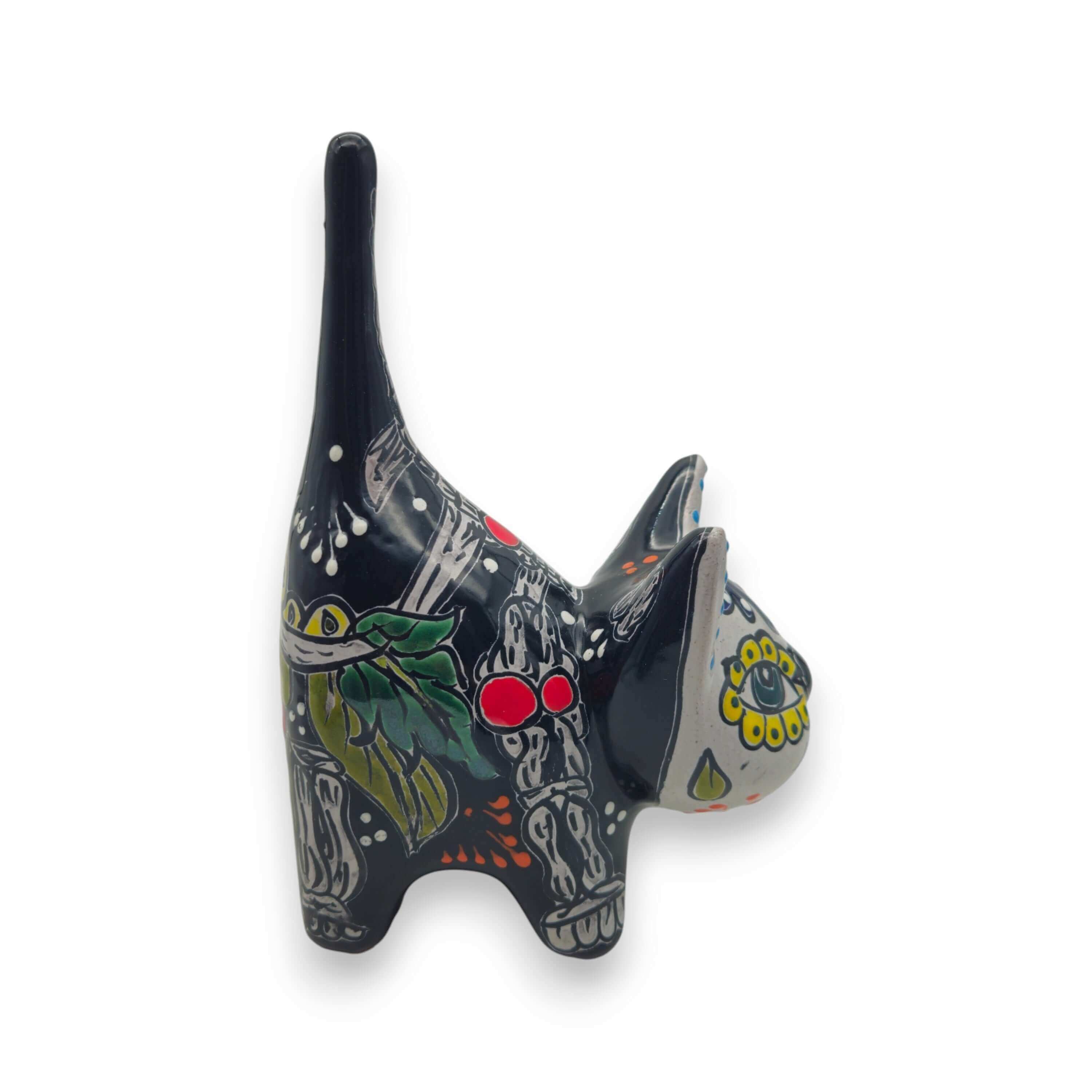 Talavera Cat Figurine | Day of the Dead Handmade Art