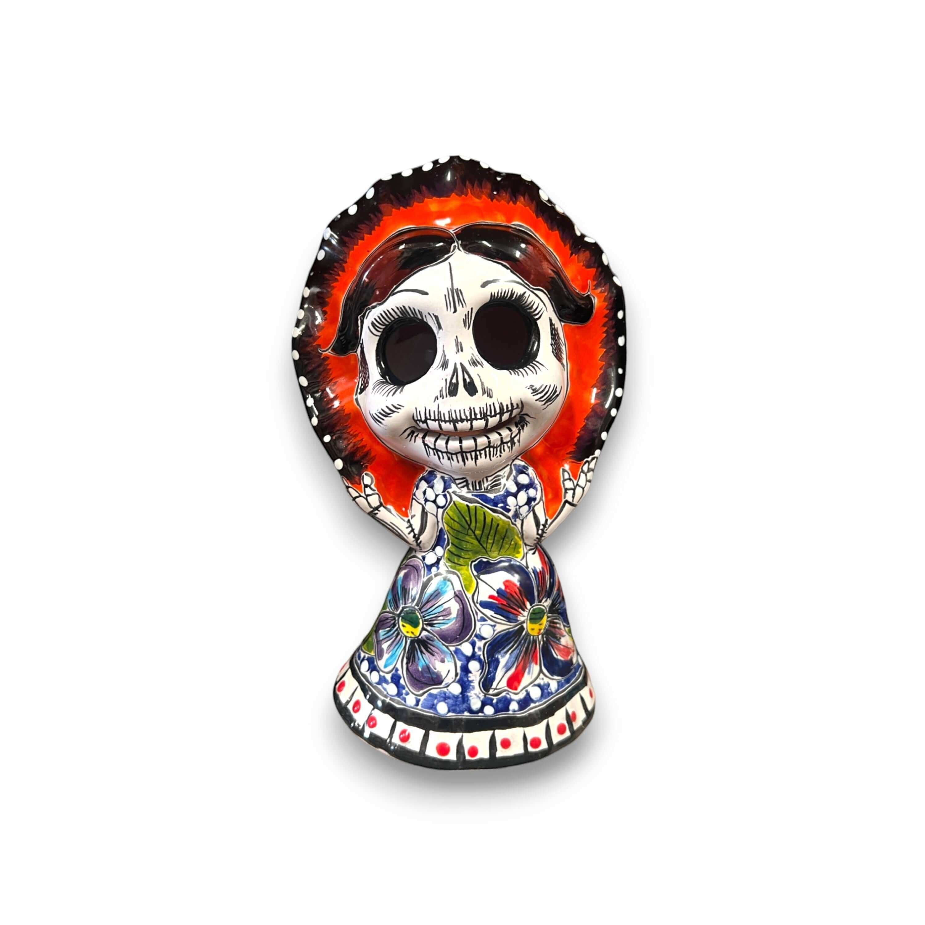 Talavera Skeleton Woman | Day of the Dead Figurine in Traditional